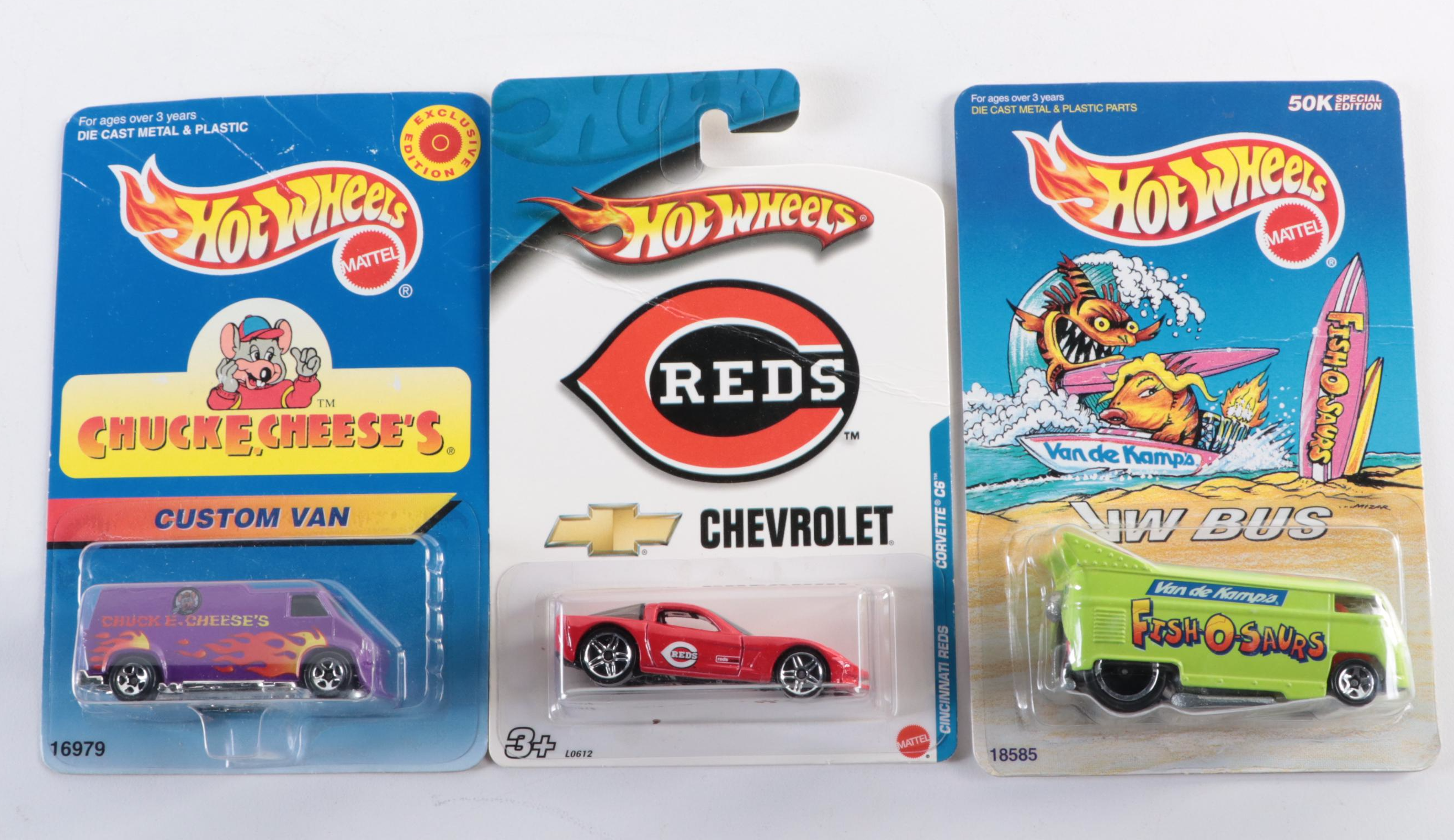 Hot Wheels Chuck E Cheese's "Custom Van" and Other Toy Cars