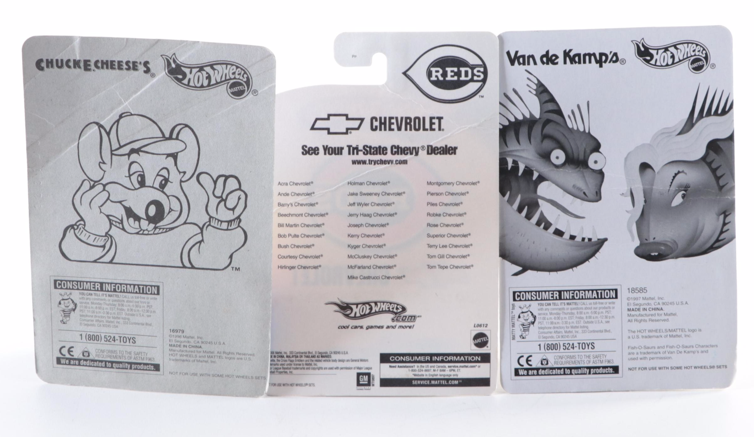 Hot Wheels Chuck E Cheese's "Custom Van" and Other Toy Cars