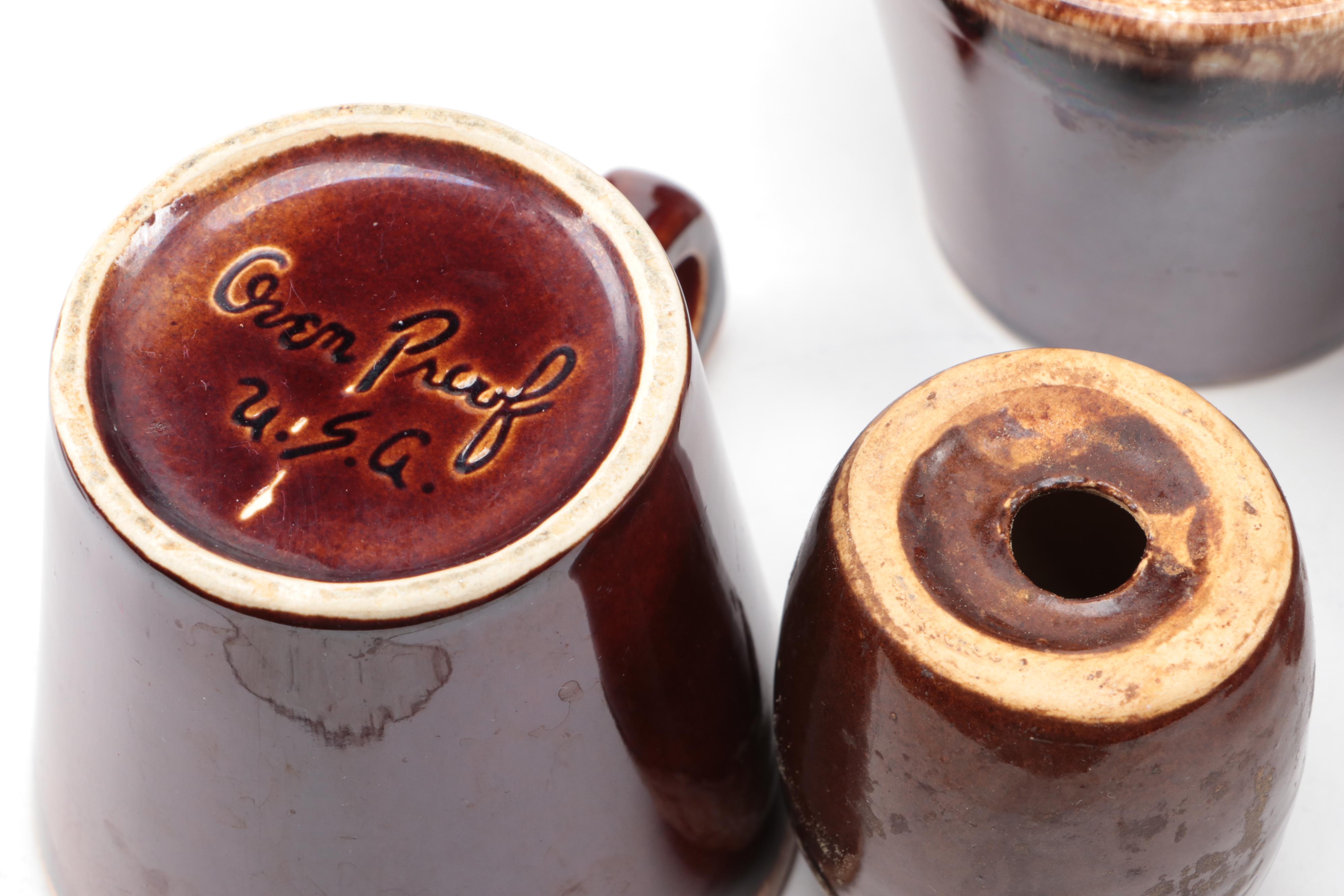 Hull and Other Brown Drip Glazed Dinnerware and Serving Pieces