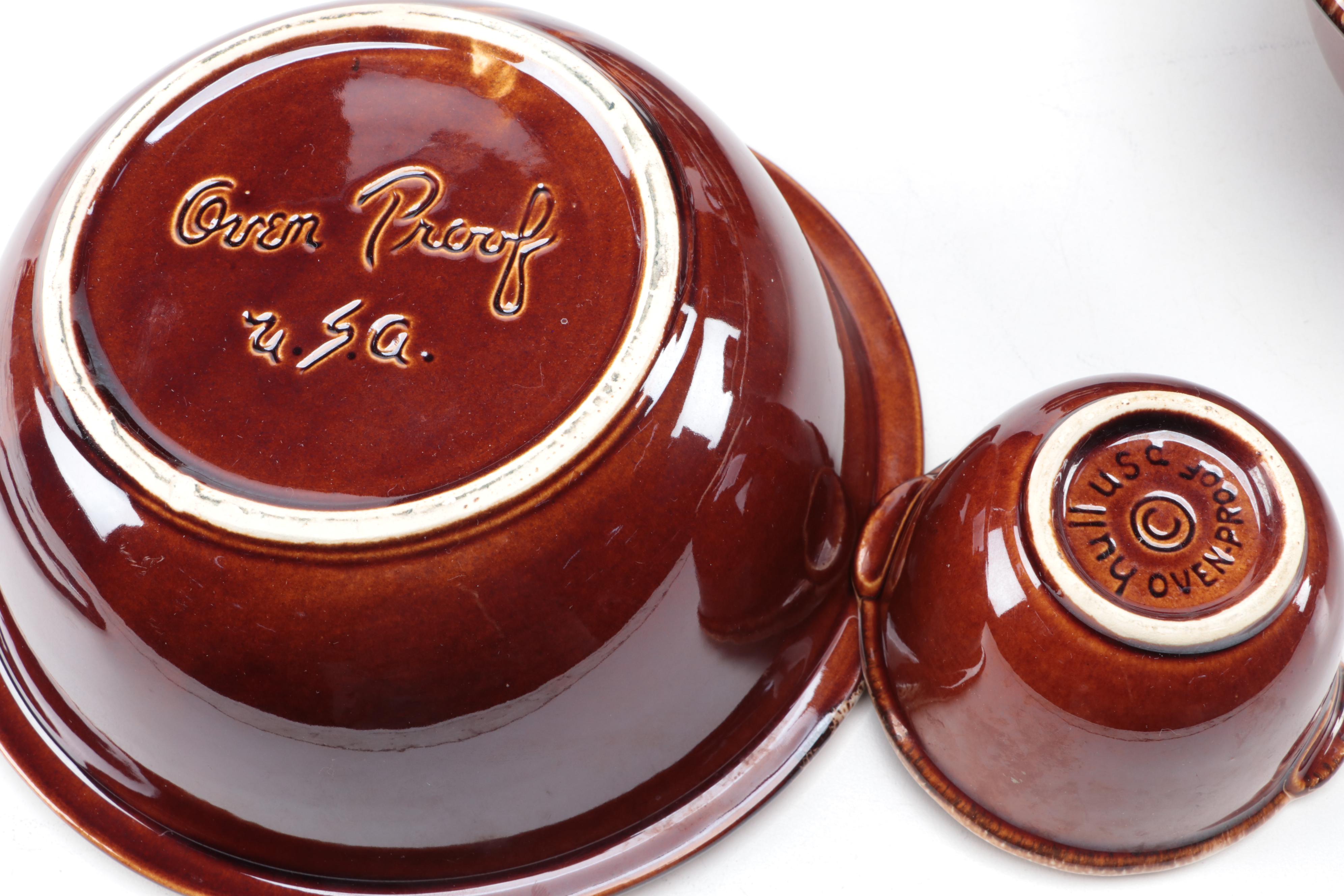 Hull and Other Brown Drip Glazed Dinnerware and Serving Pieces