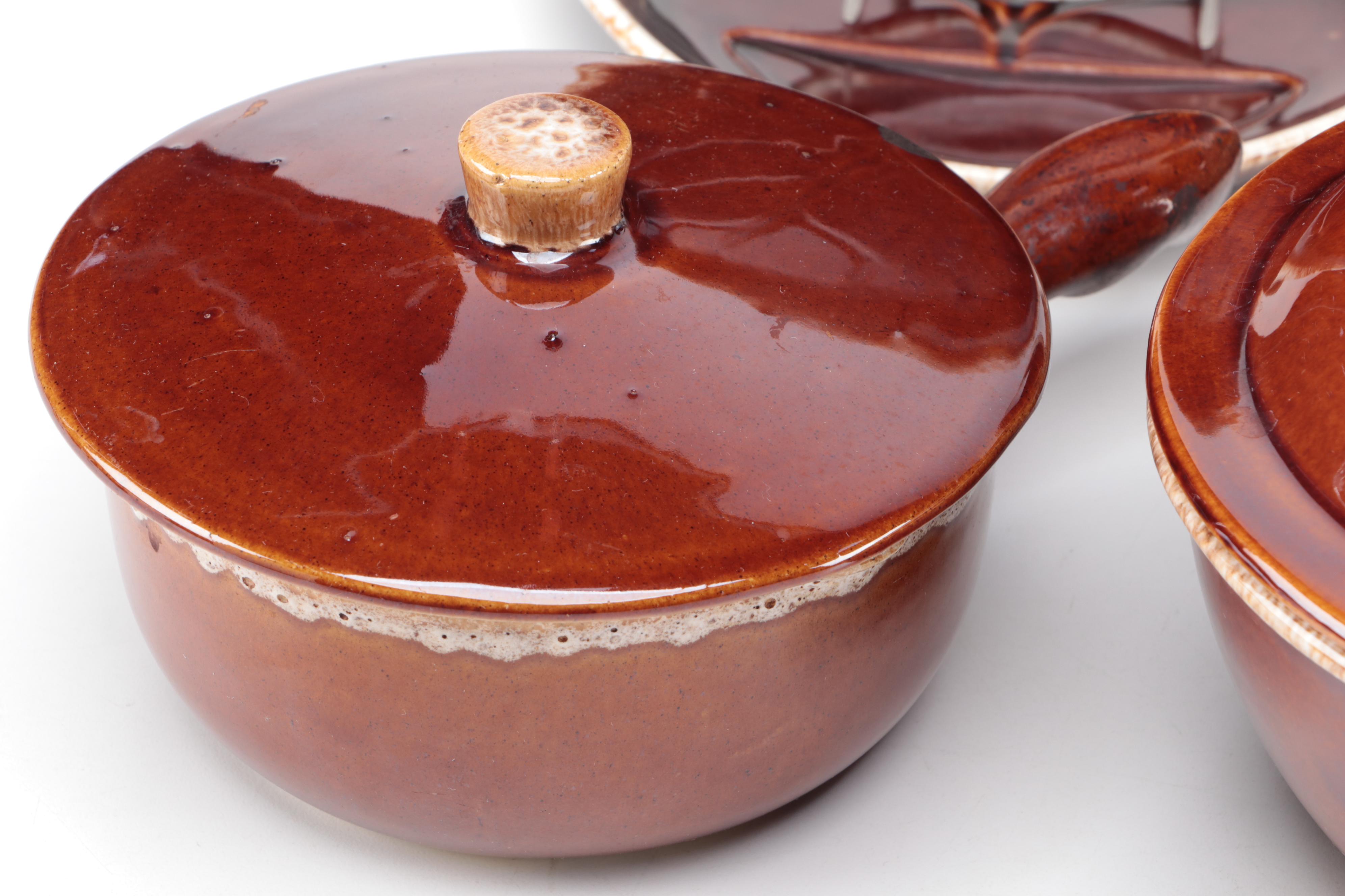 Hull and Other Brown Drip Glazed Dinnerware and Serving Pieces