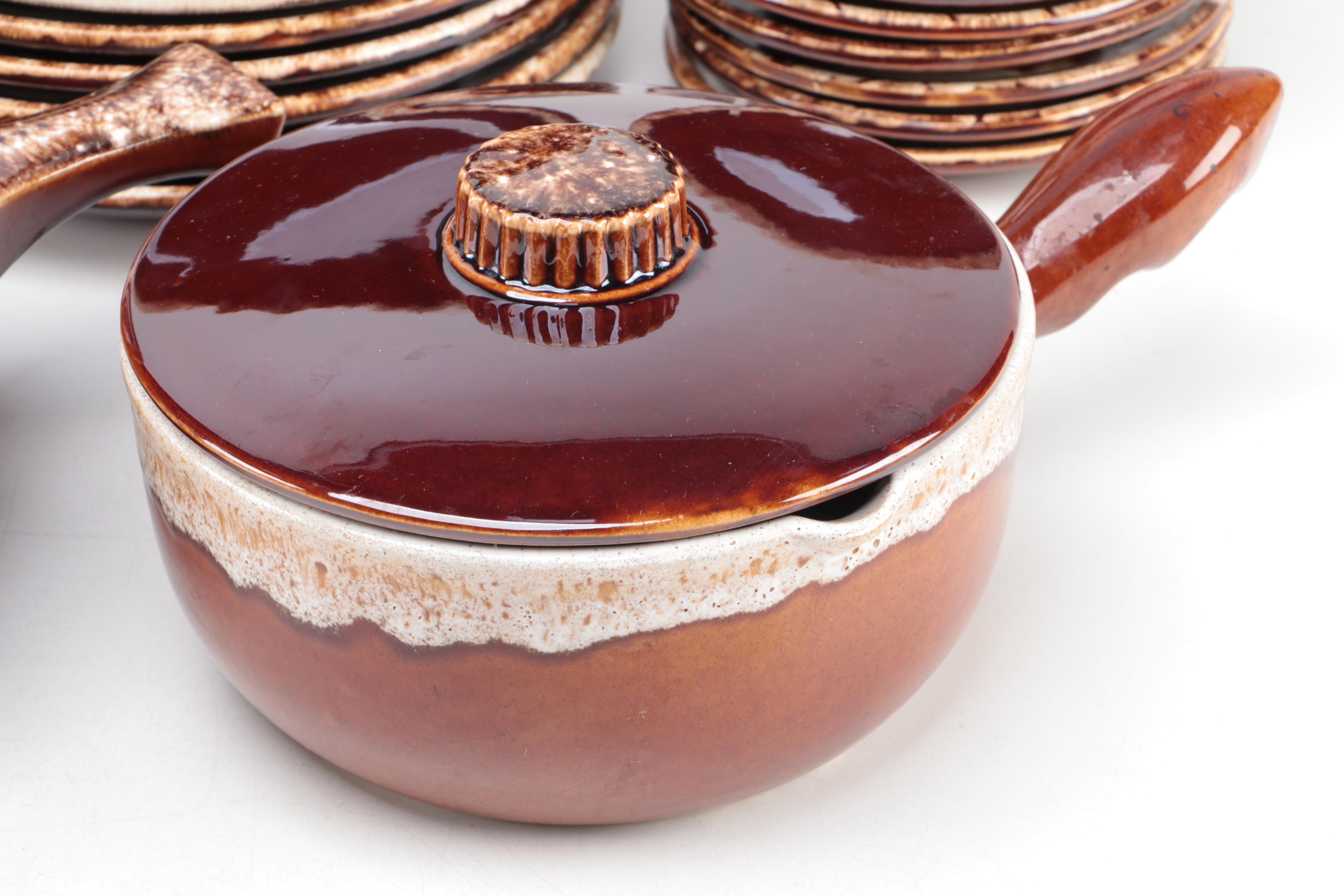 Hull and Other Brown Drip Glazed Dinnerware and Serving Pieces