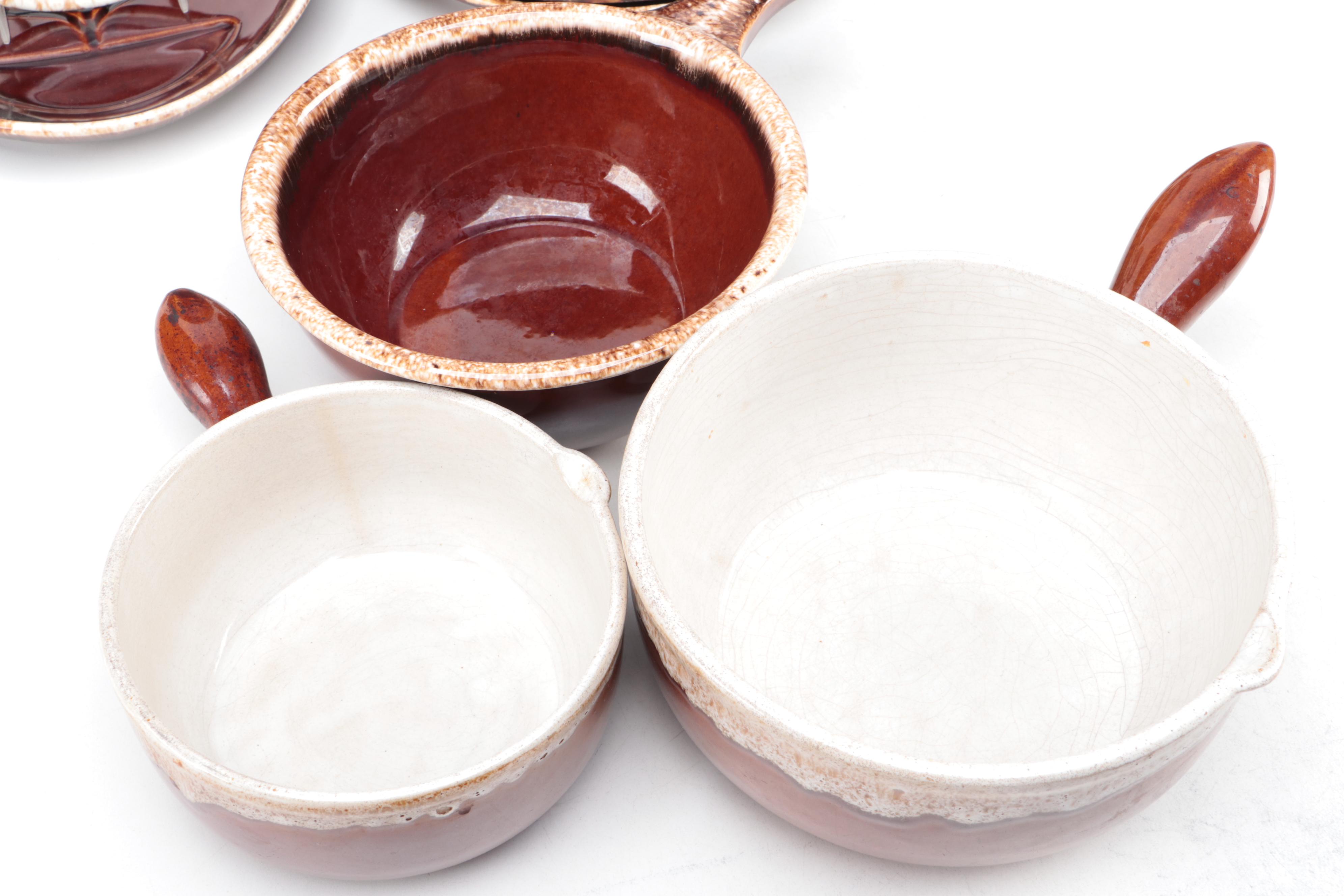 Hull and Other Brown Drip Glazed Dinnerware and Serving Pieces