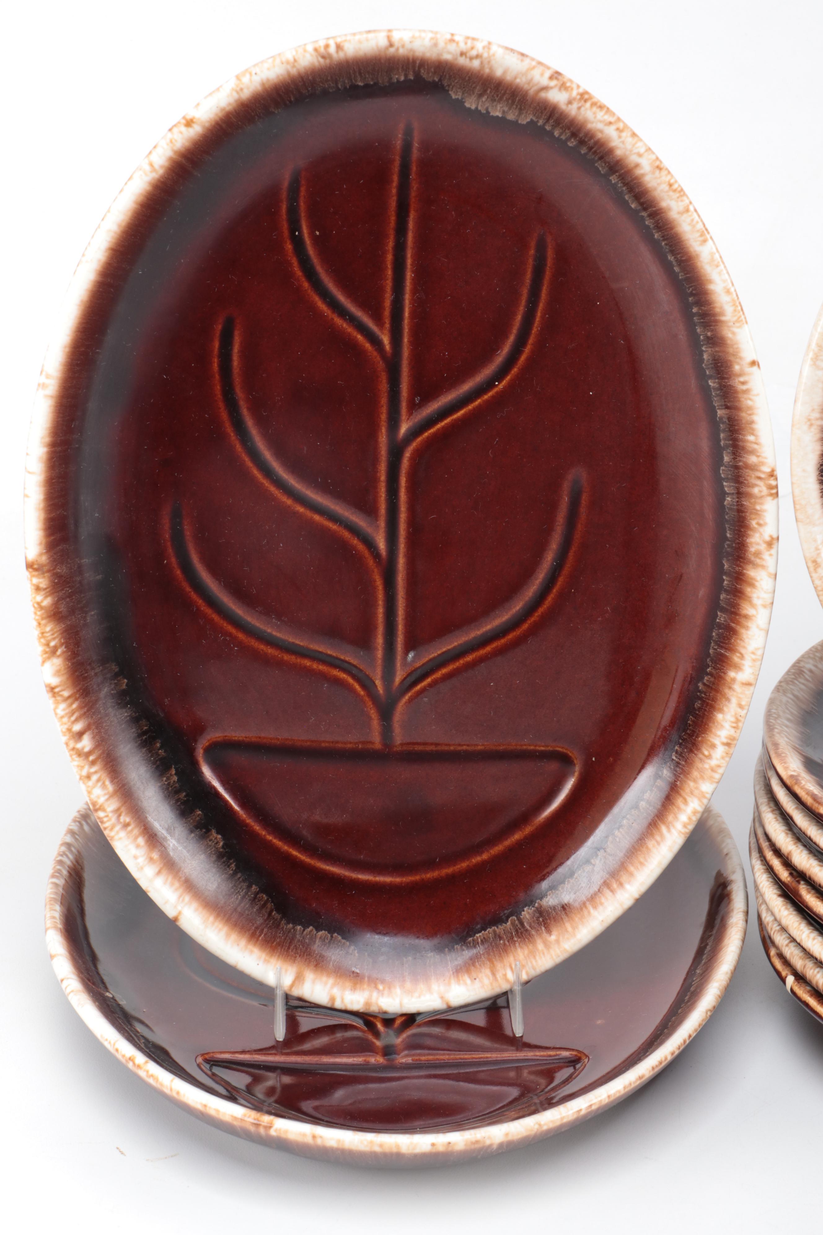 Hull and Other Brown Drip Glazed Dinnerware and Serving Pieces