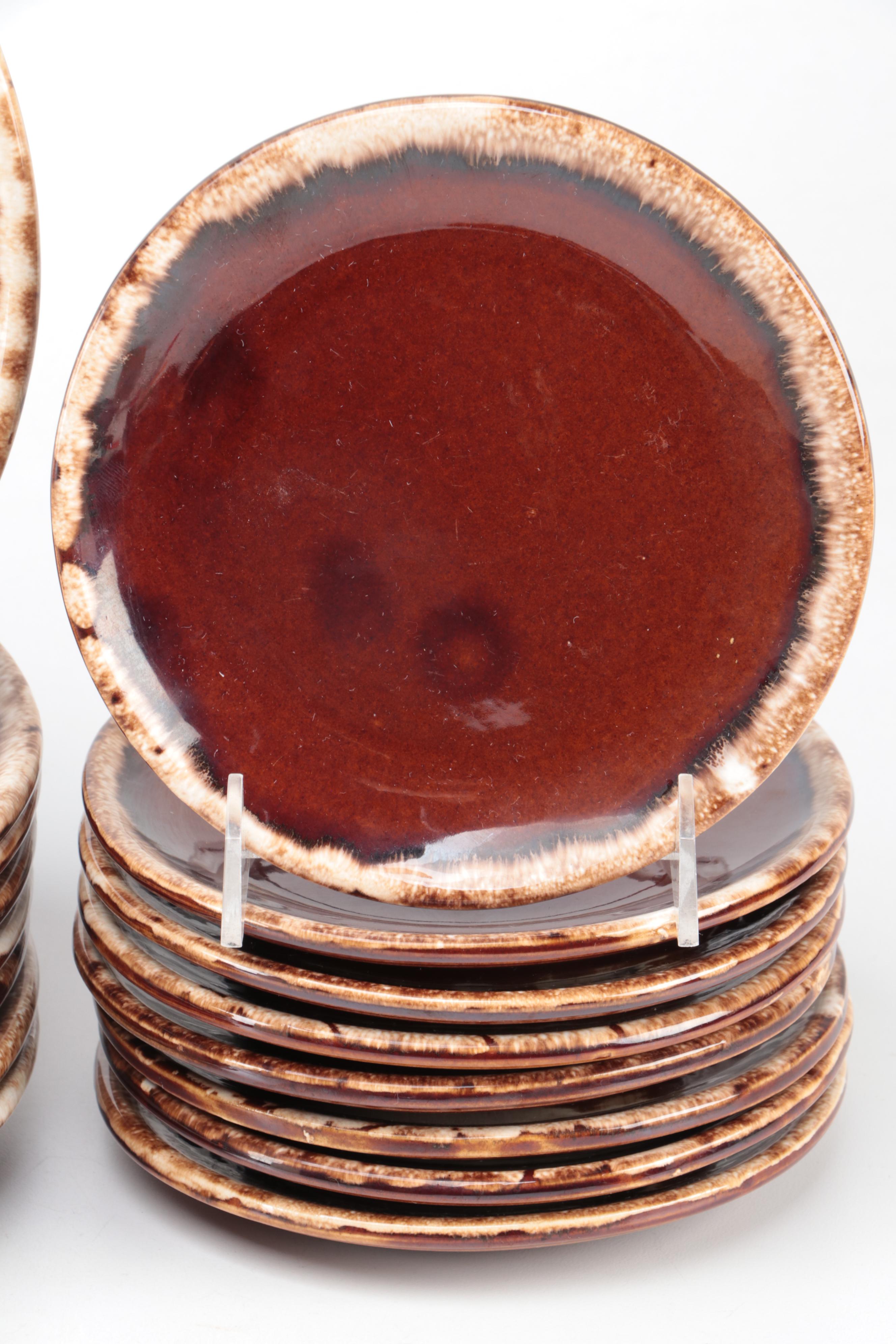 Hull and Other Brown Drip Glazed Dinnerware and Serving Pieces