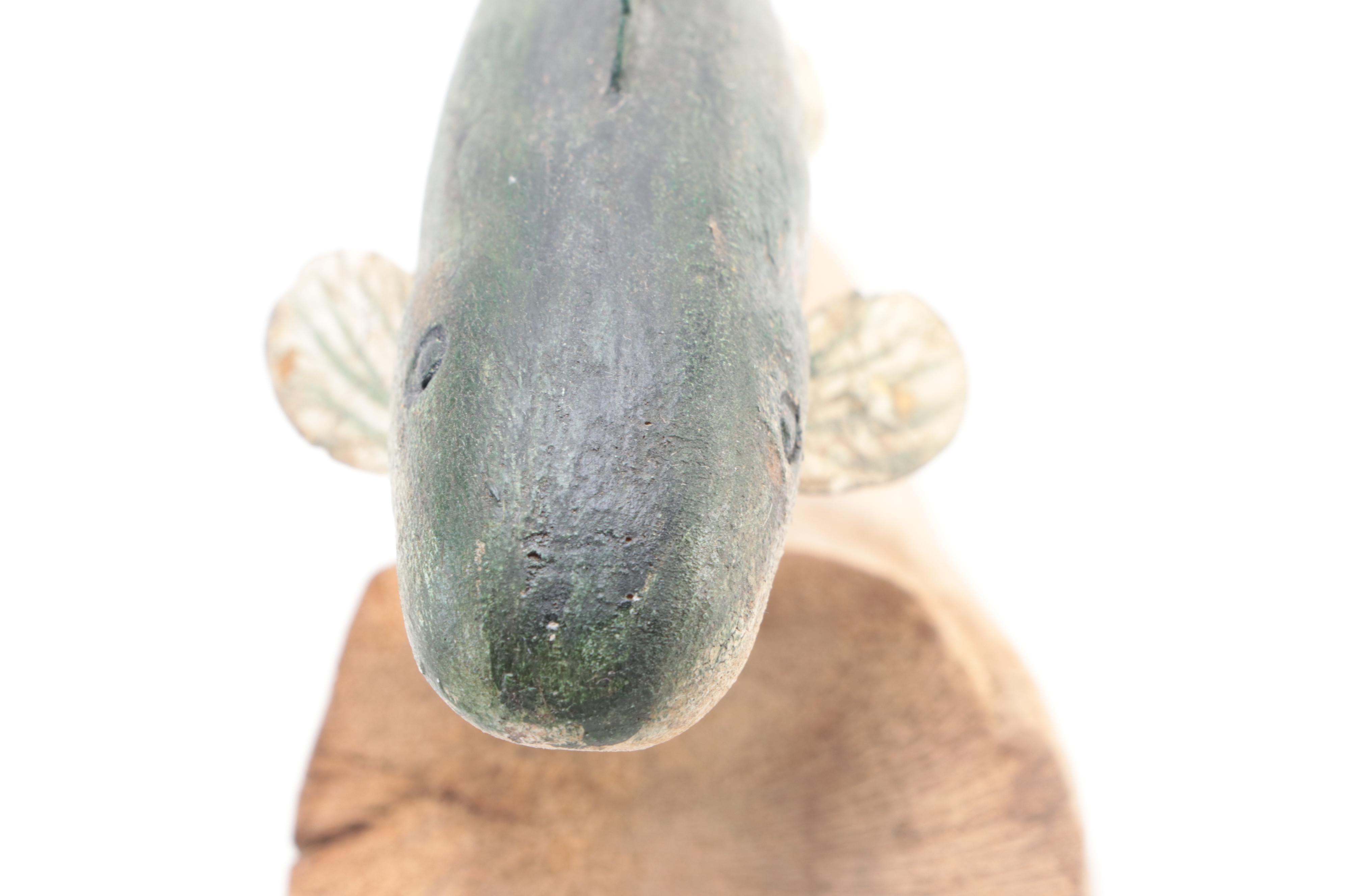 Folk Art Painted Wood Fish and Sculpture Décor