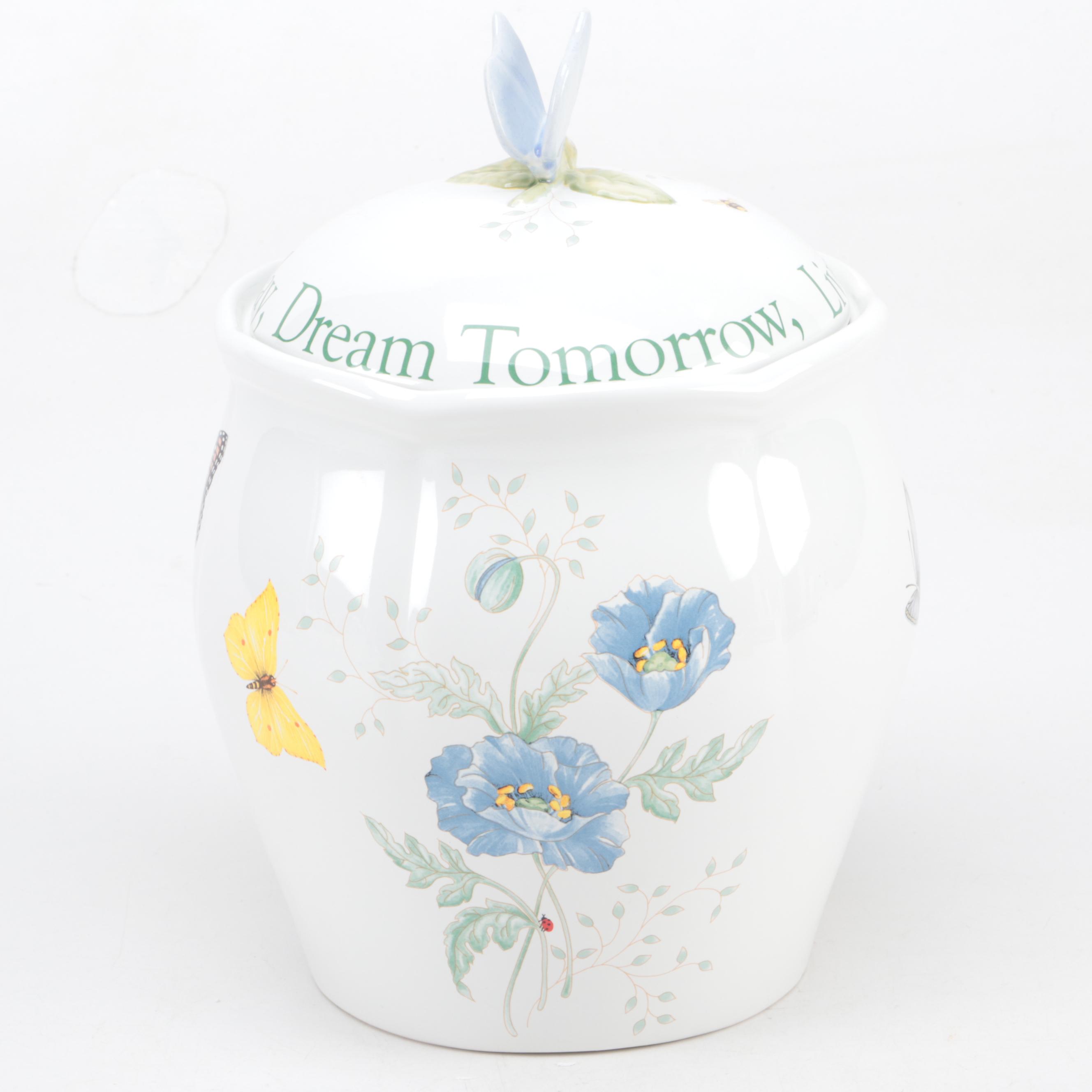 Louise Le Luyer for Lenox "Butterfly Meadow" Bone China Cookie Jar