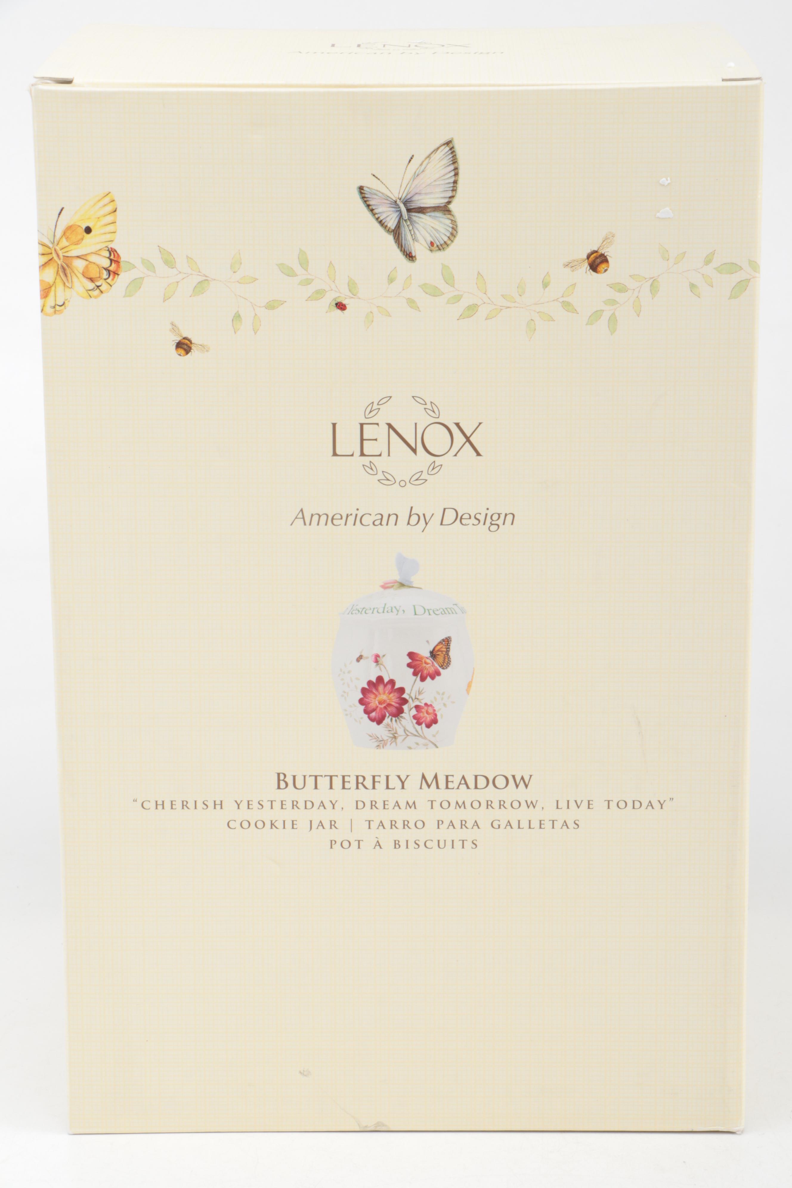 Louise Le Luyer for Lenox "Butterfly Meadow" Bone China Cookie Jar