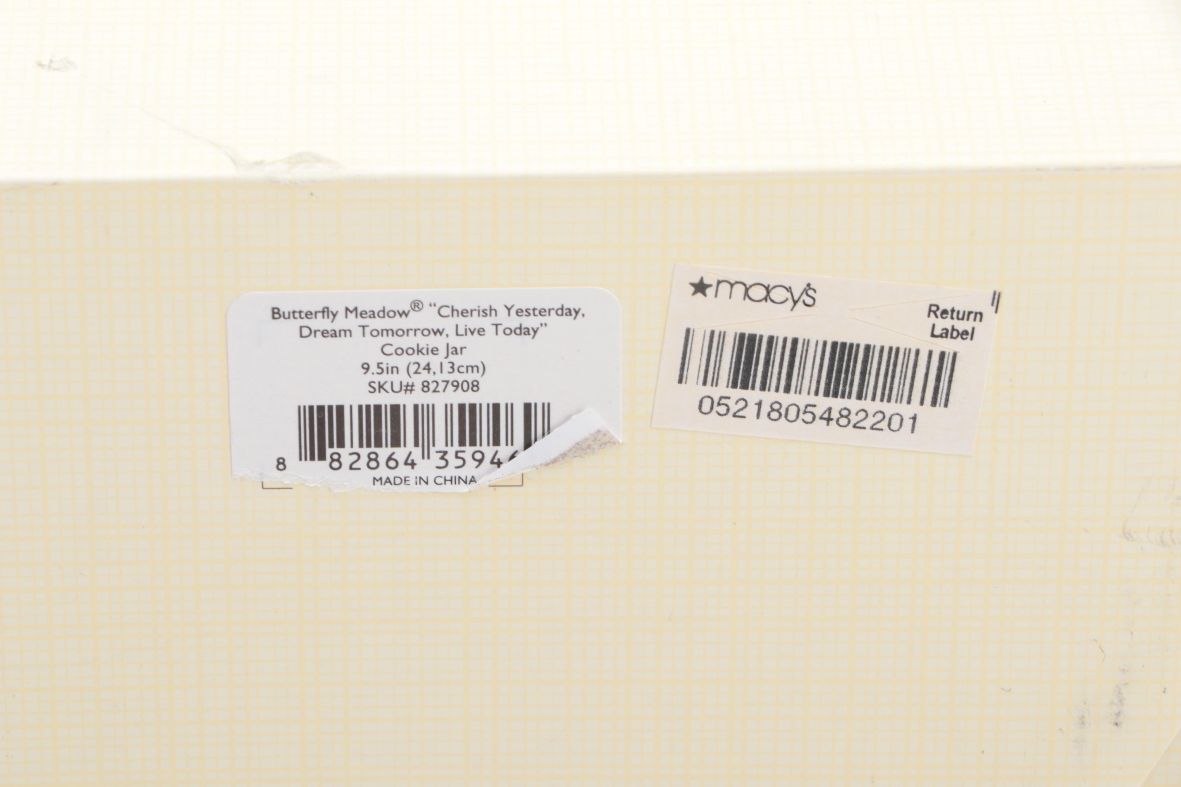 Louise Le Luyer for Lenox "Butterfly Meadow" Bone China Cookie Jar