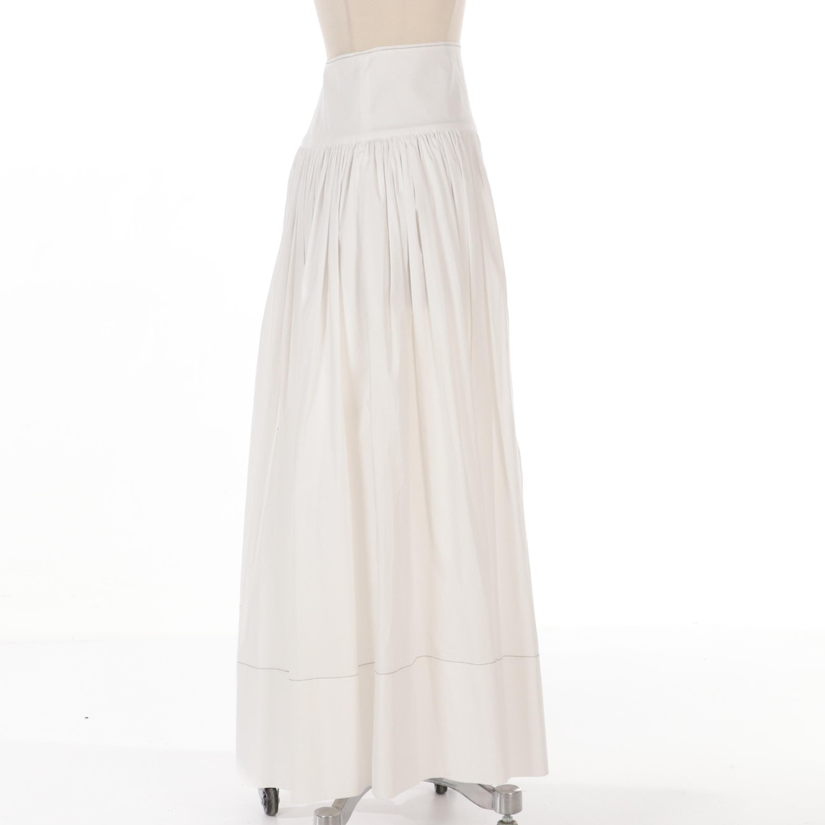Elizabeth and James White Cotton Maxi Shirley Skirt, New with Tag