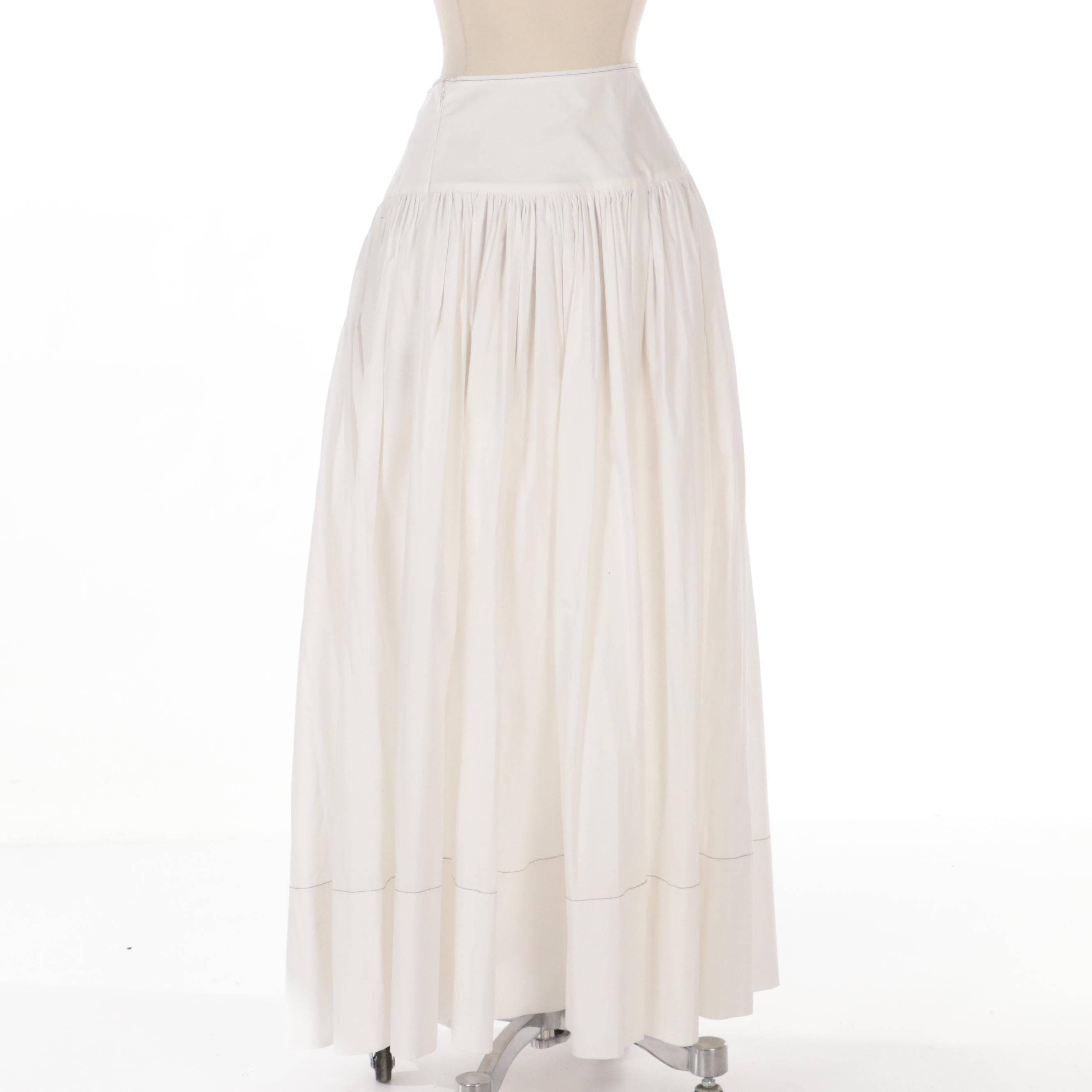 Elizabeth and James White Cotton Maxi Shirley Skirt, New with Tag