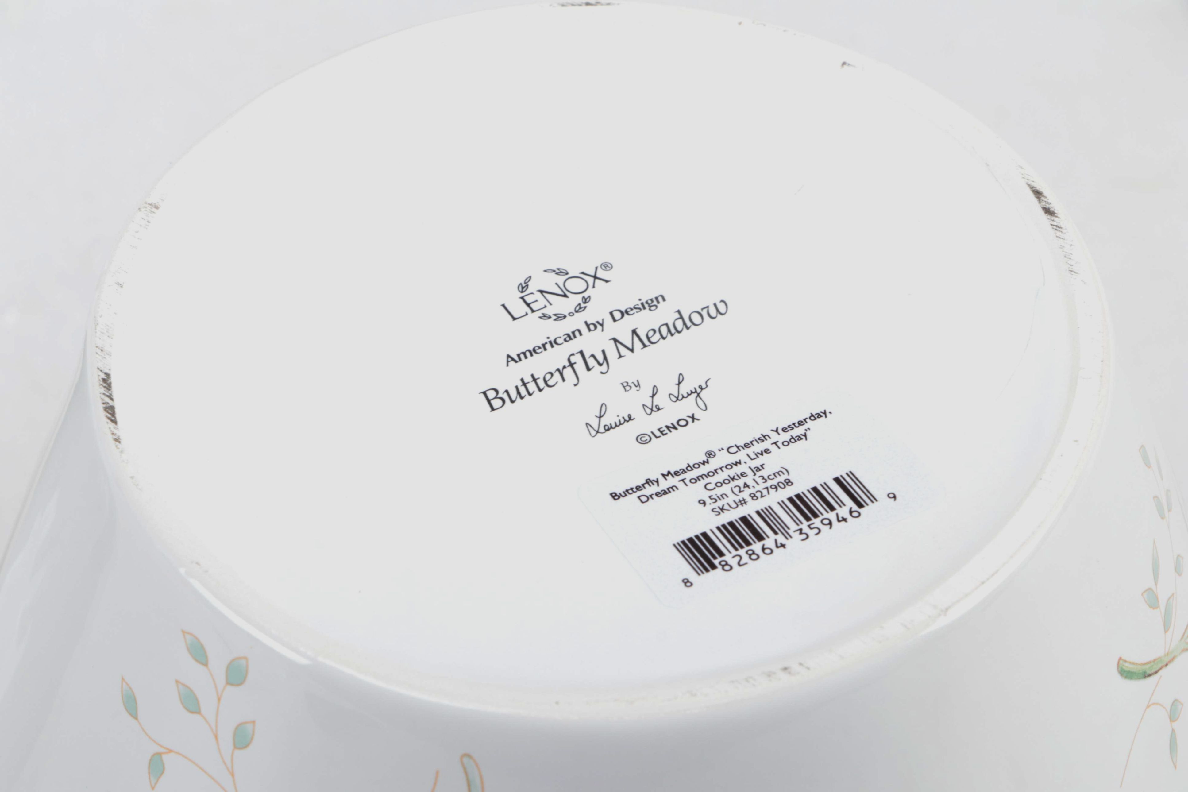 Louise Le Luyer for Lenox "Butterfly Meadow" Bone China Cookie Jar