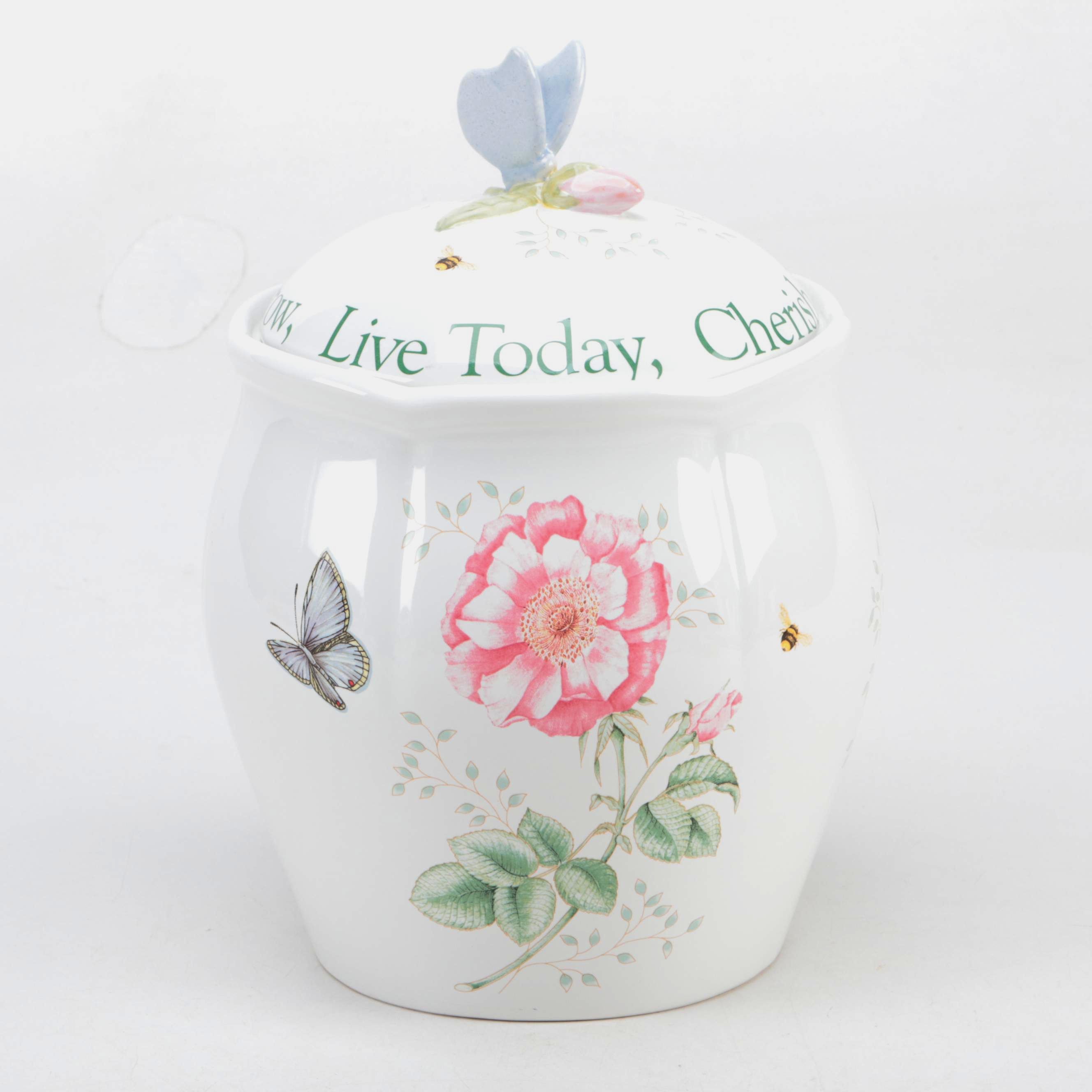 Louise Le Luyer for Lenox "Butterfly Meadow" Bone China Cookie Jar