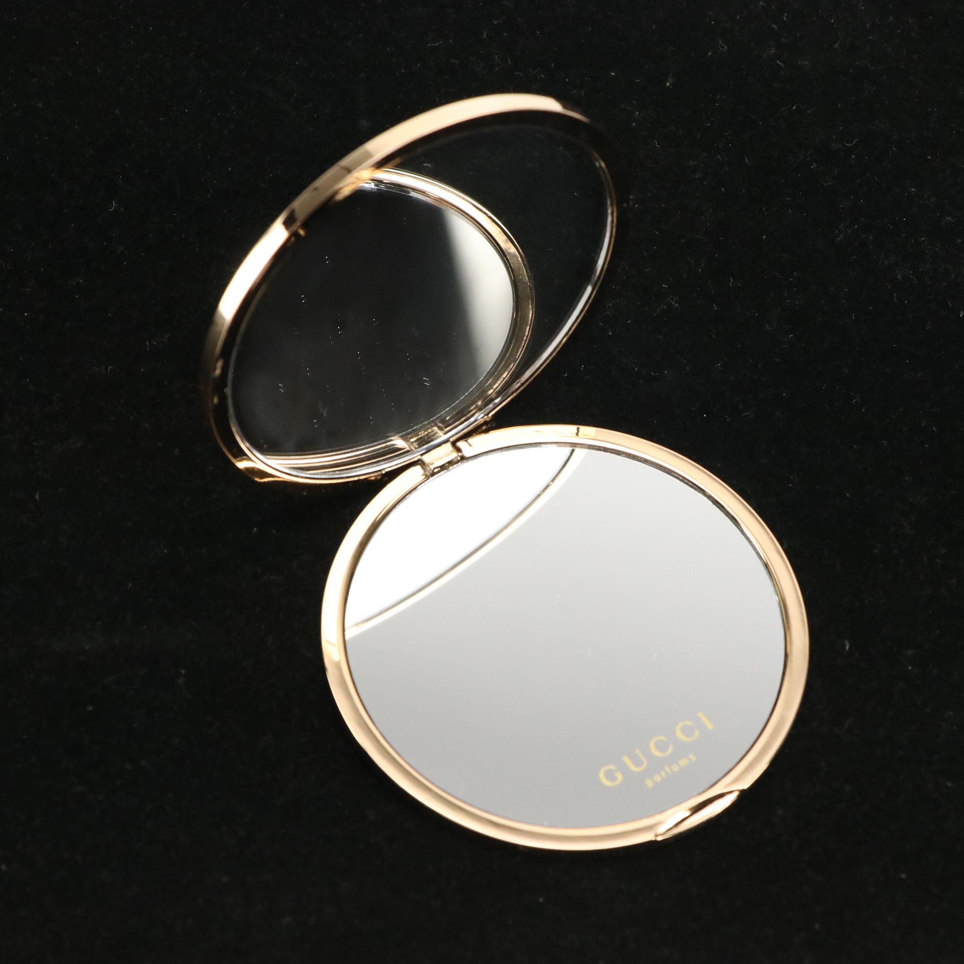 Gucci Parfums GG Hinged Compact Pocket Mirror in Box