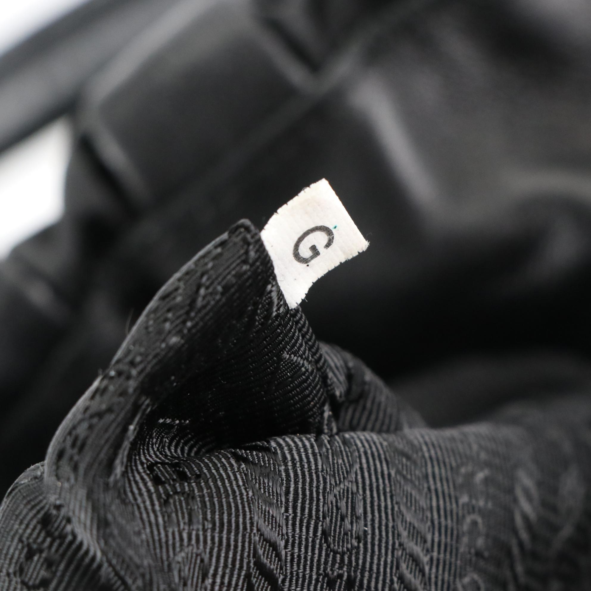 Prada Black Tessuto Nylon and Nappa Leather Mordore Stripes Handbag