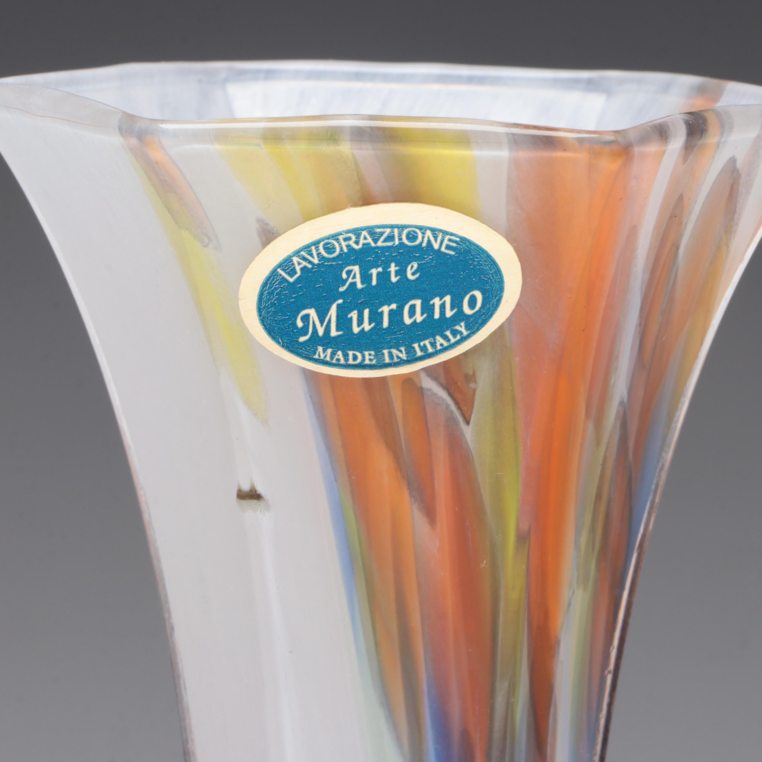 Italian Murano Art Glass Vase and Swan Figurine