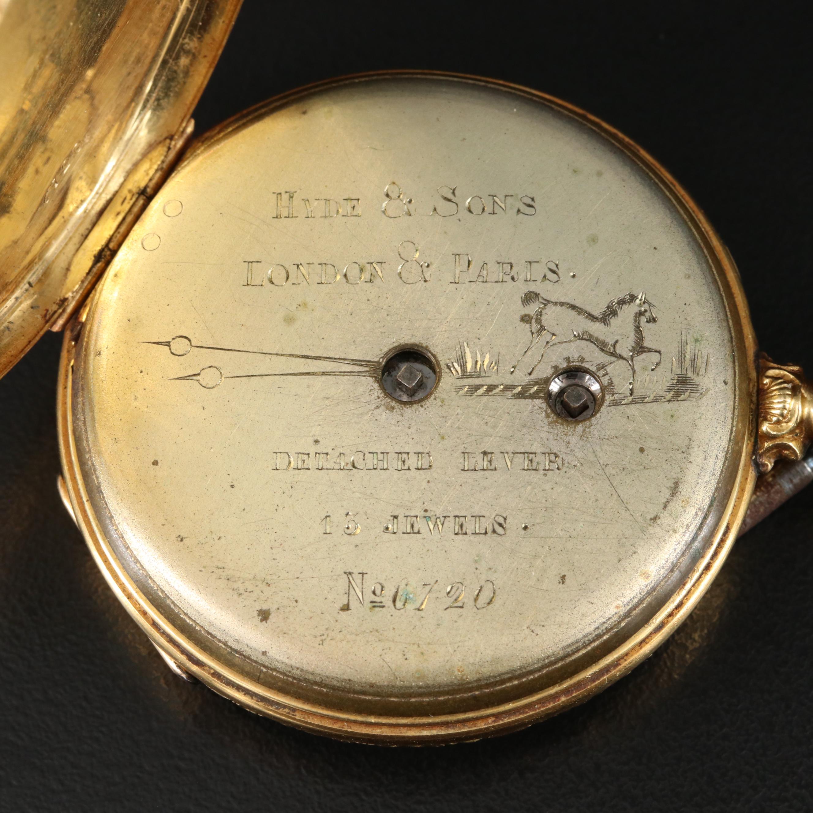 18K Antique European Pocket Watch with Chain, Pocket Knife