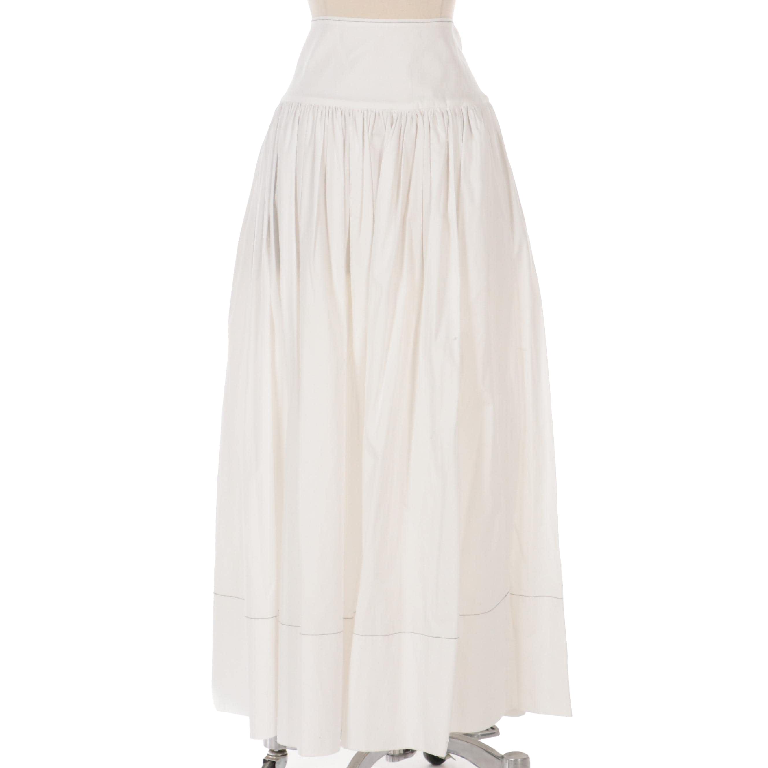 Elizabeth and James White Cotton Maxi Shirley Skirt, New with Tag