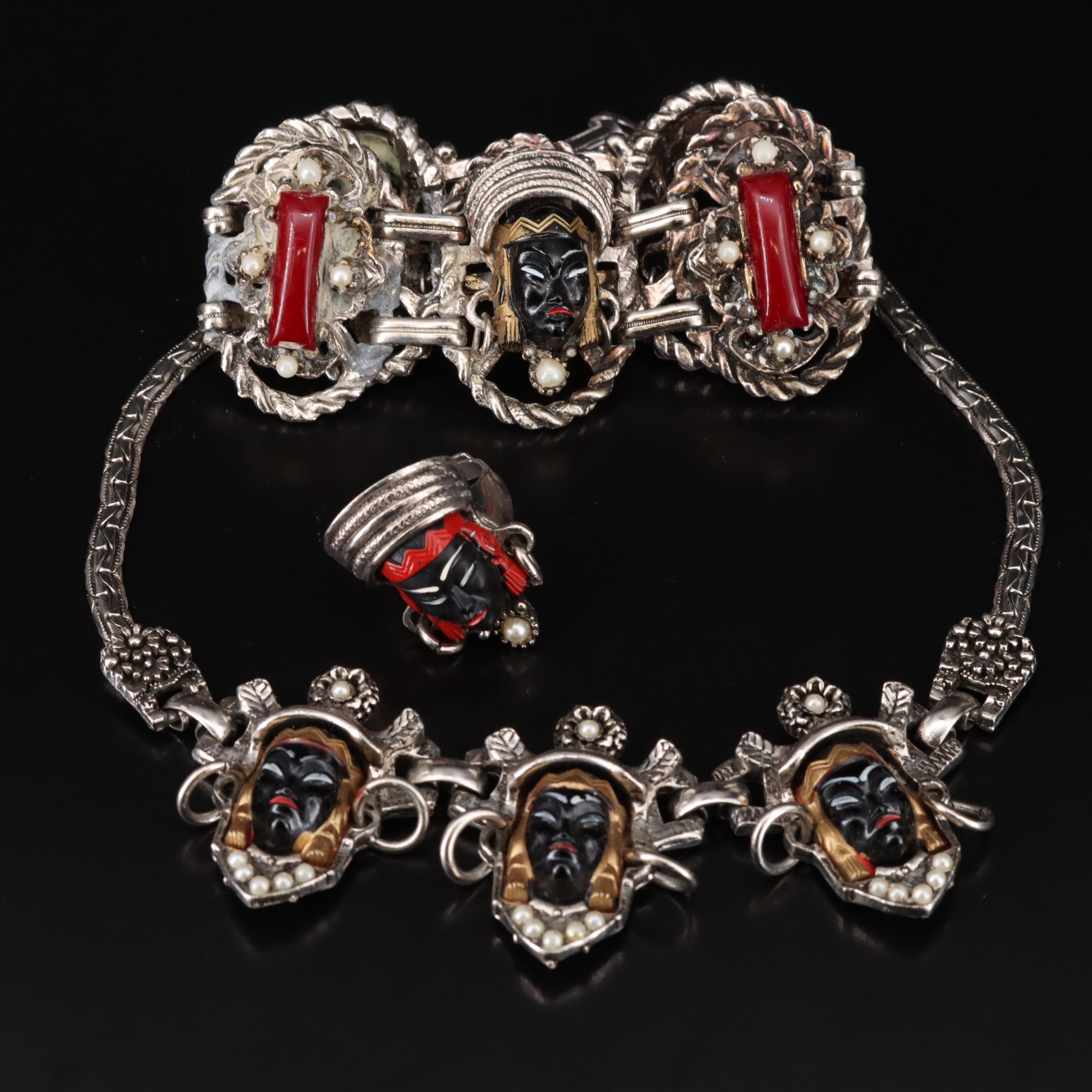 1950s Selro & Selini "Asian Princess" Demi Parure Jewelry Set