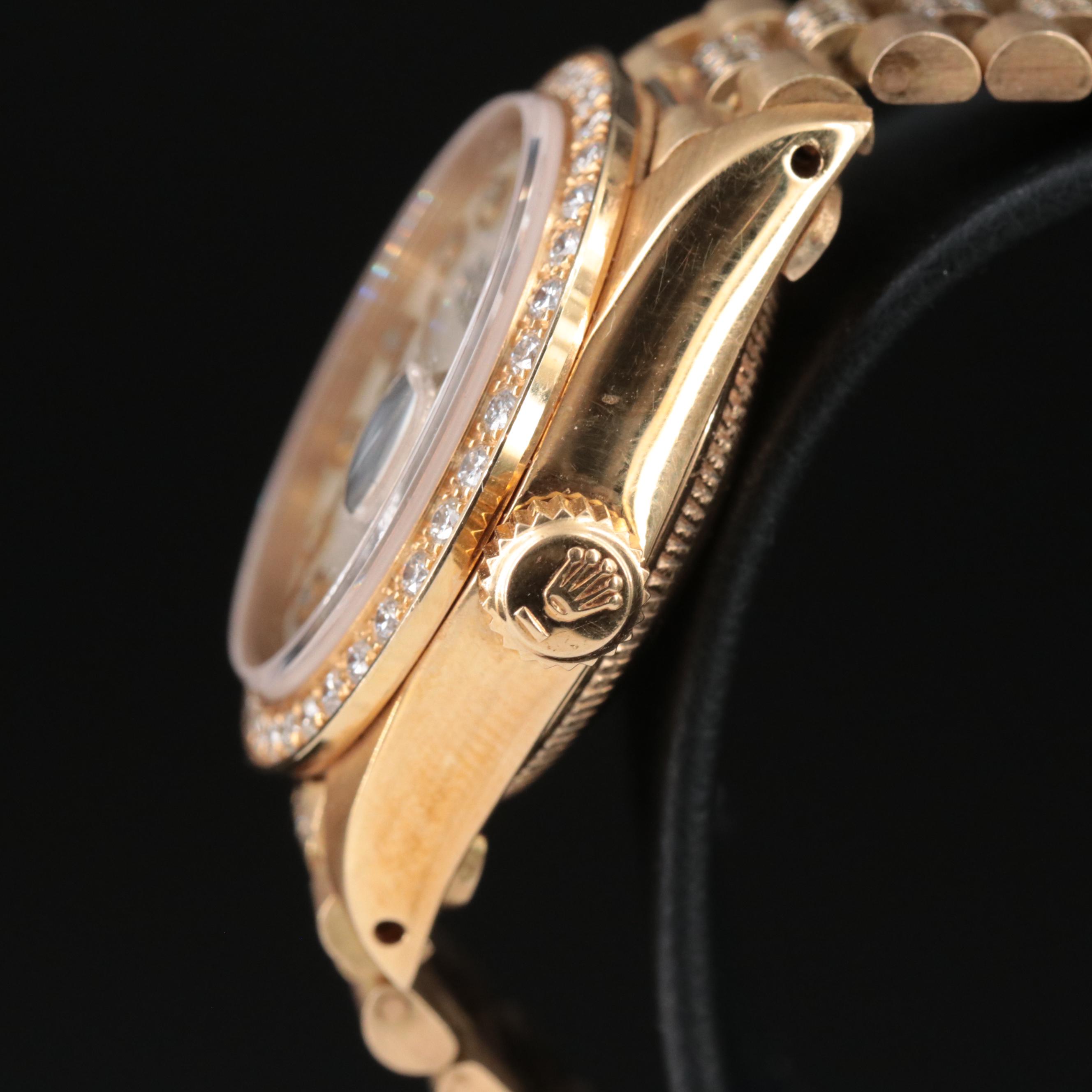 1980 Rolex Datejust Watch with Custom Diamond Bezel, Dial and Bracelet