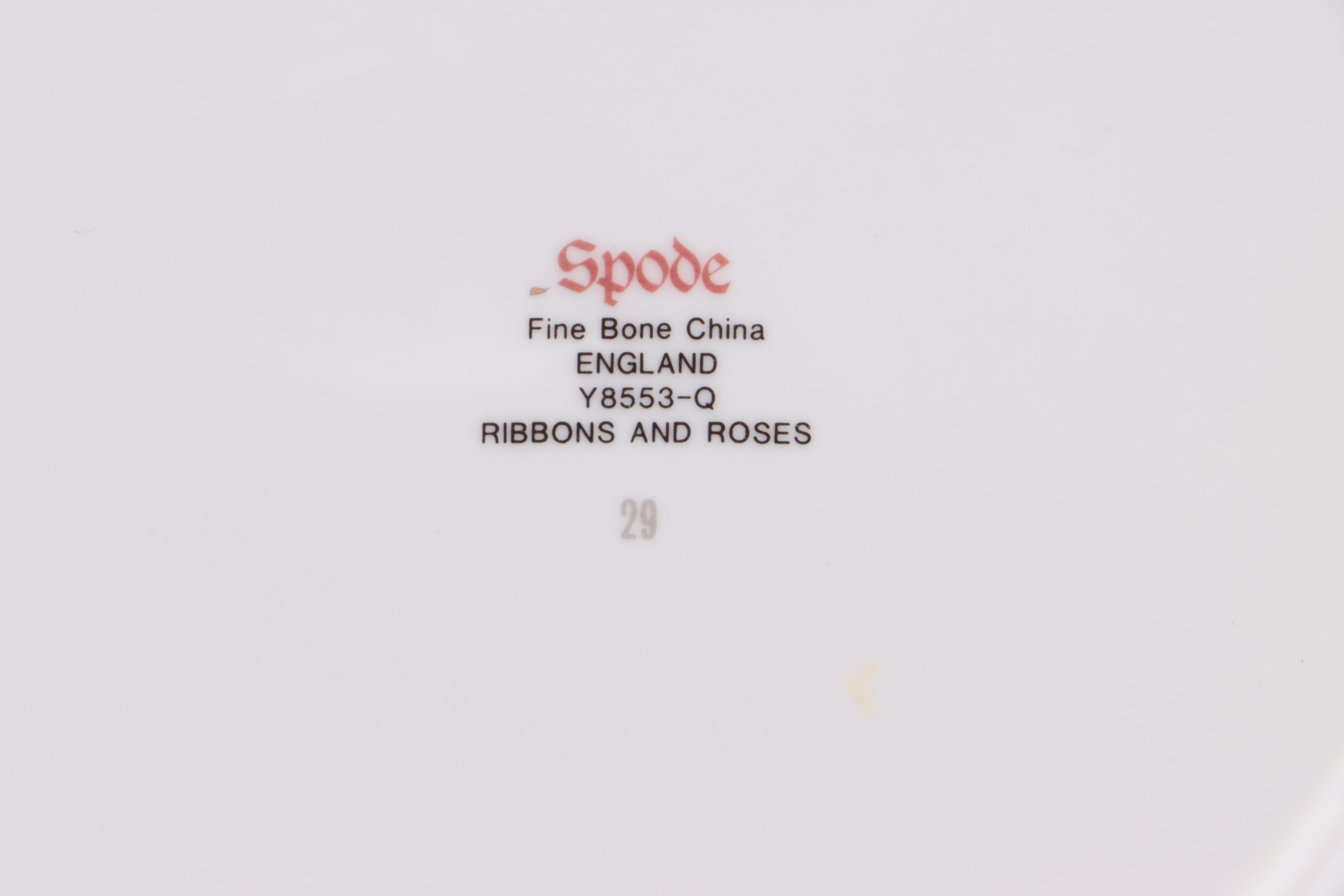 Spode Bone China "Ribbons and Roses" Dinnerware, 1989-1998