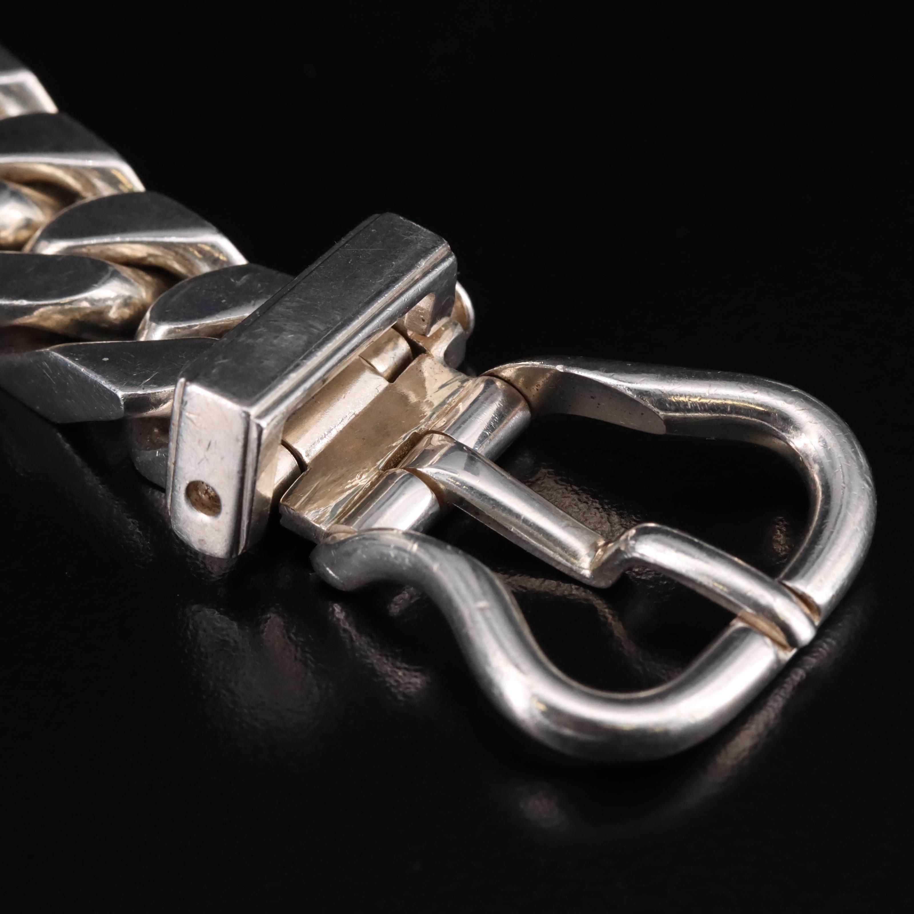 Hermès Vintage Sterling "Boucle Sellier" Link Bracelet