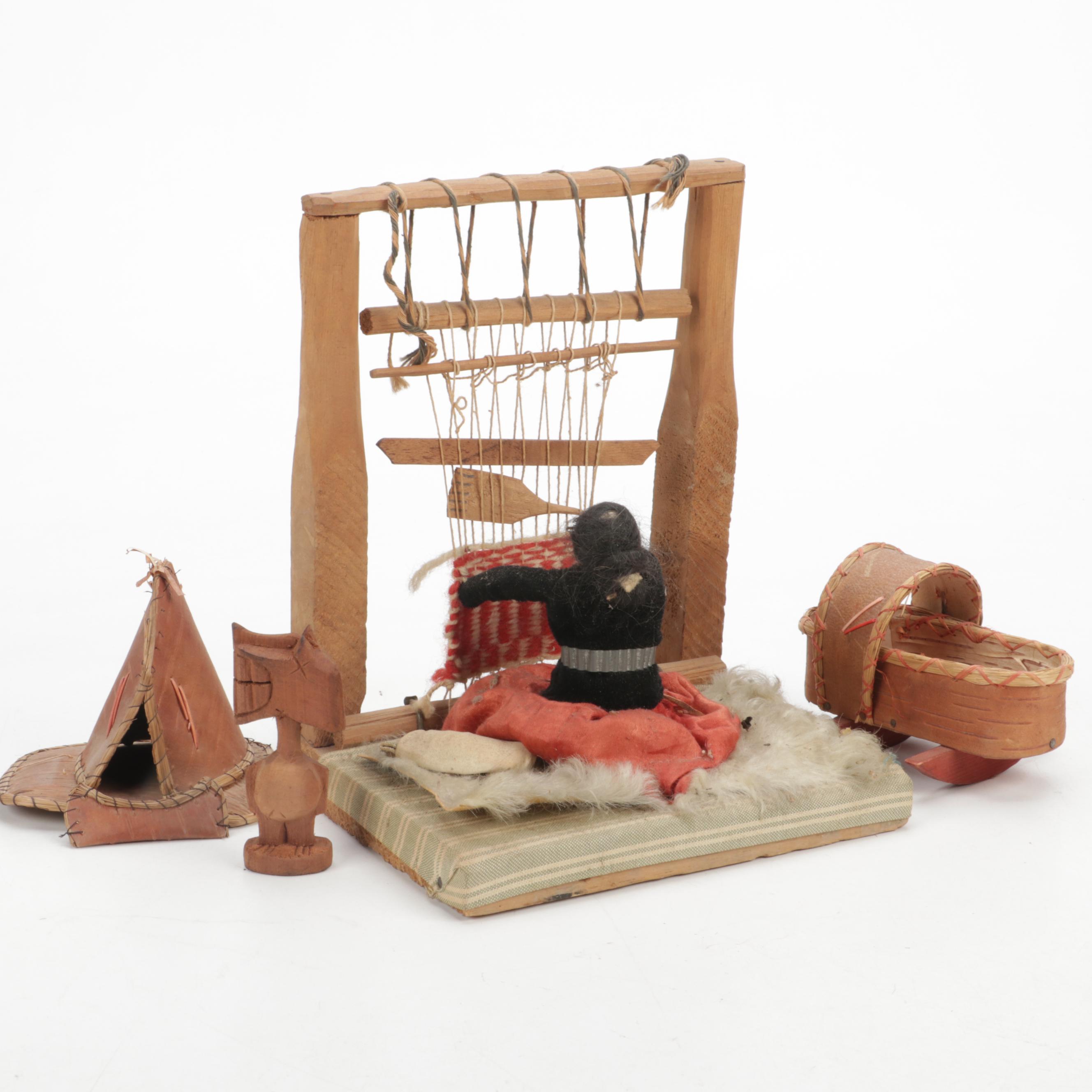 Native American Birch Bark Canoes, Hand-Crafted Drum, Seminole Dolls, More