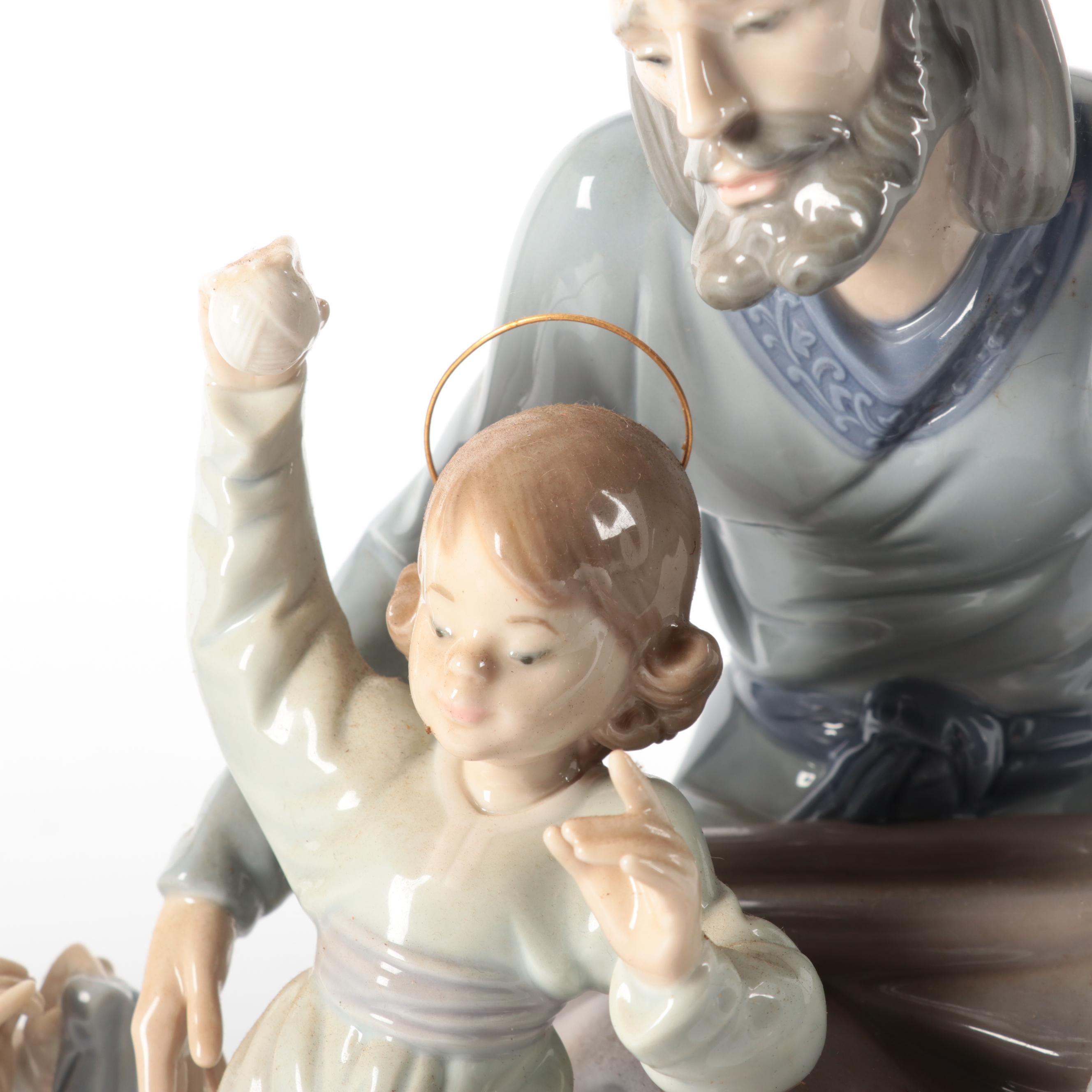 Lladró "The Loving Family" and "Gabriel the Archangel" Porcelain Figurines