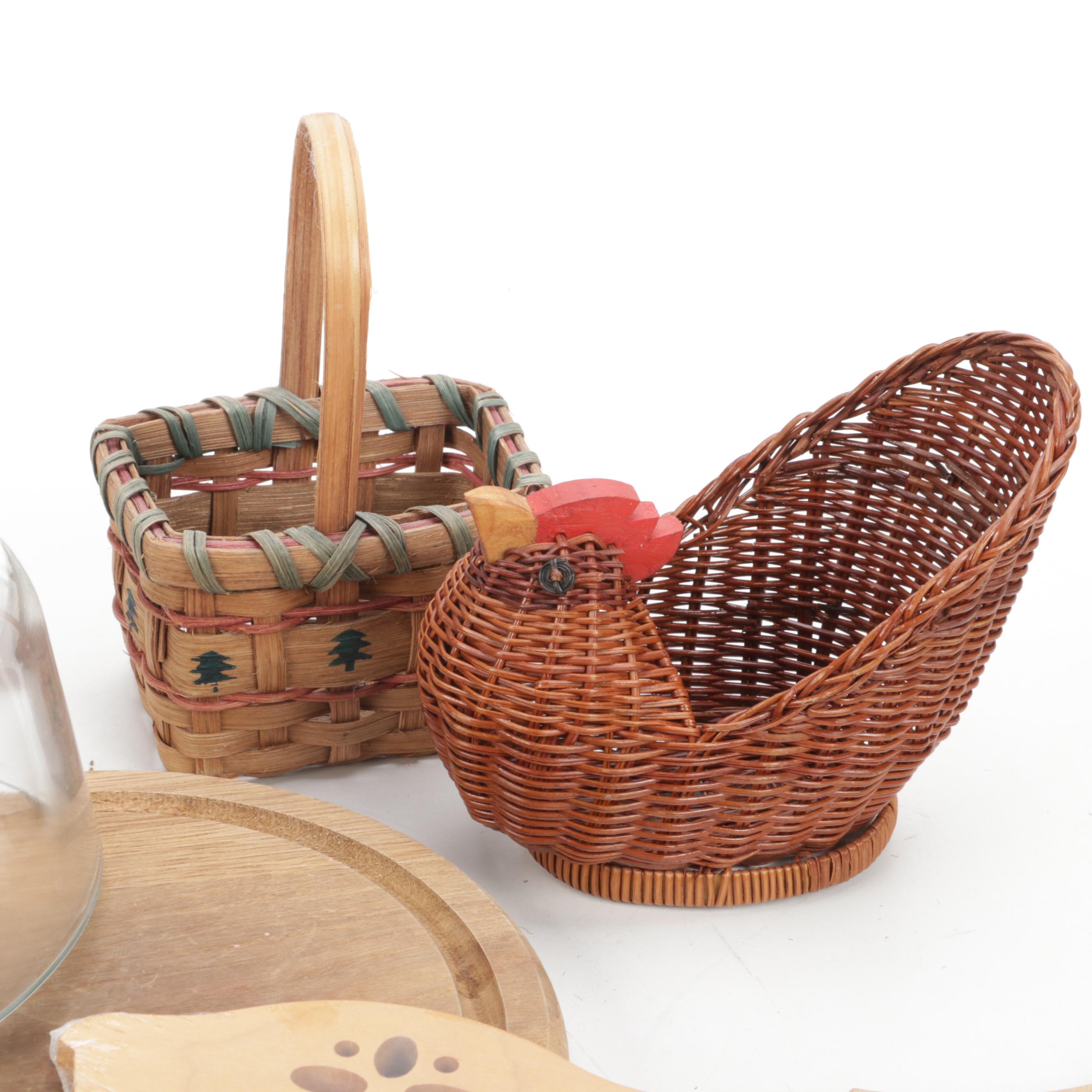 Longaberger Classic "Cracker Basket" With ProMatch Serving Board, and More