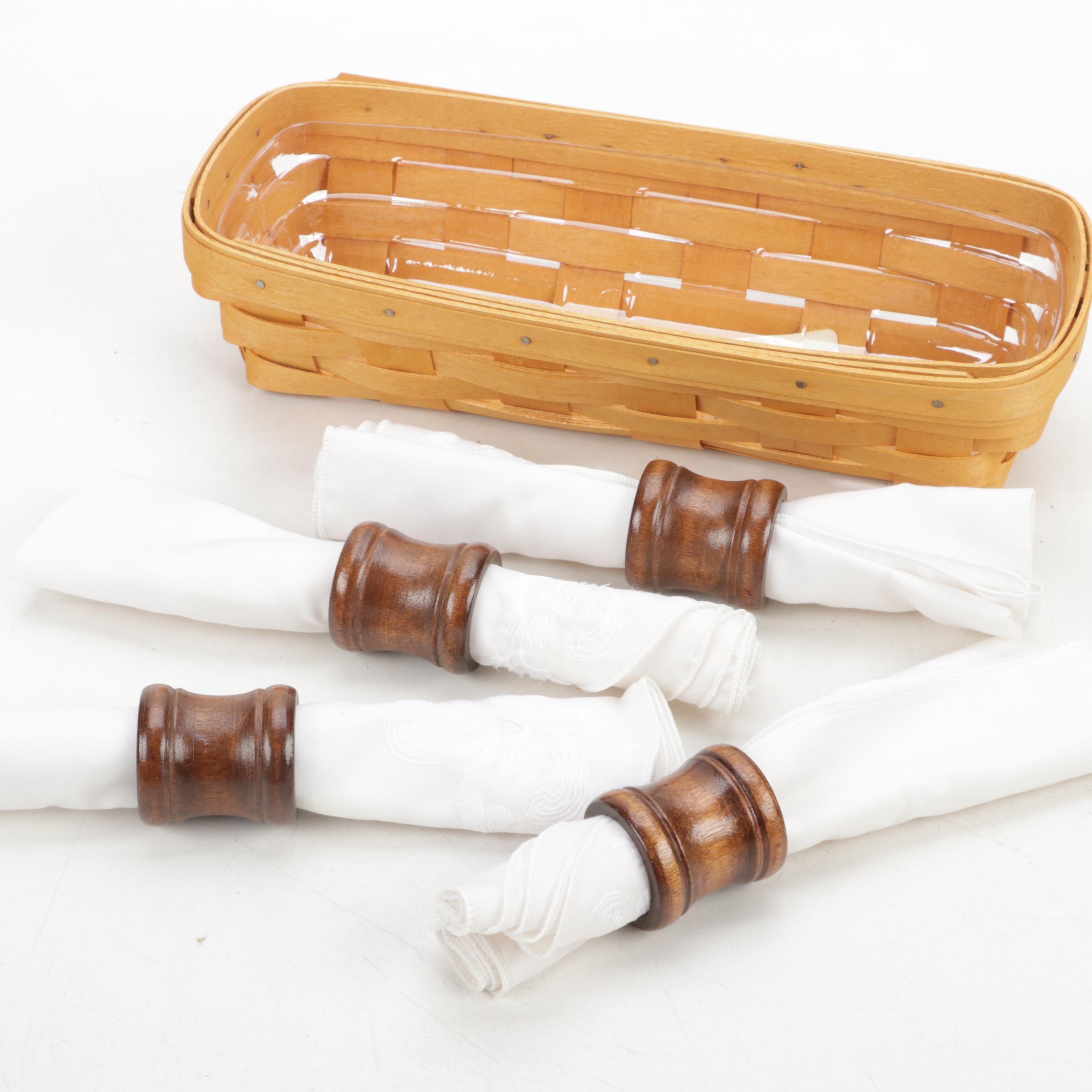 Longaberger Classic "Cracker Basket" With ProMatch Serving Board, and More