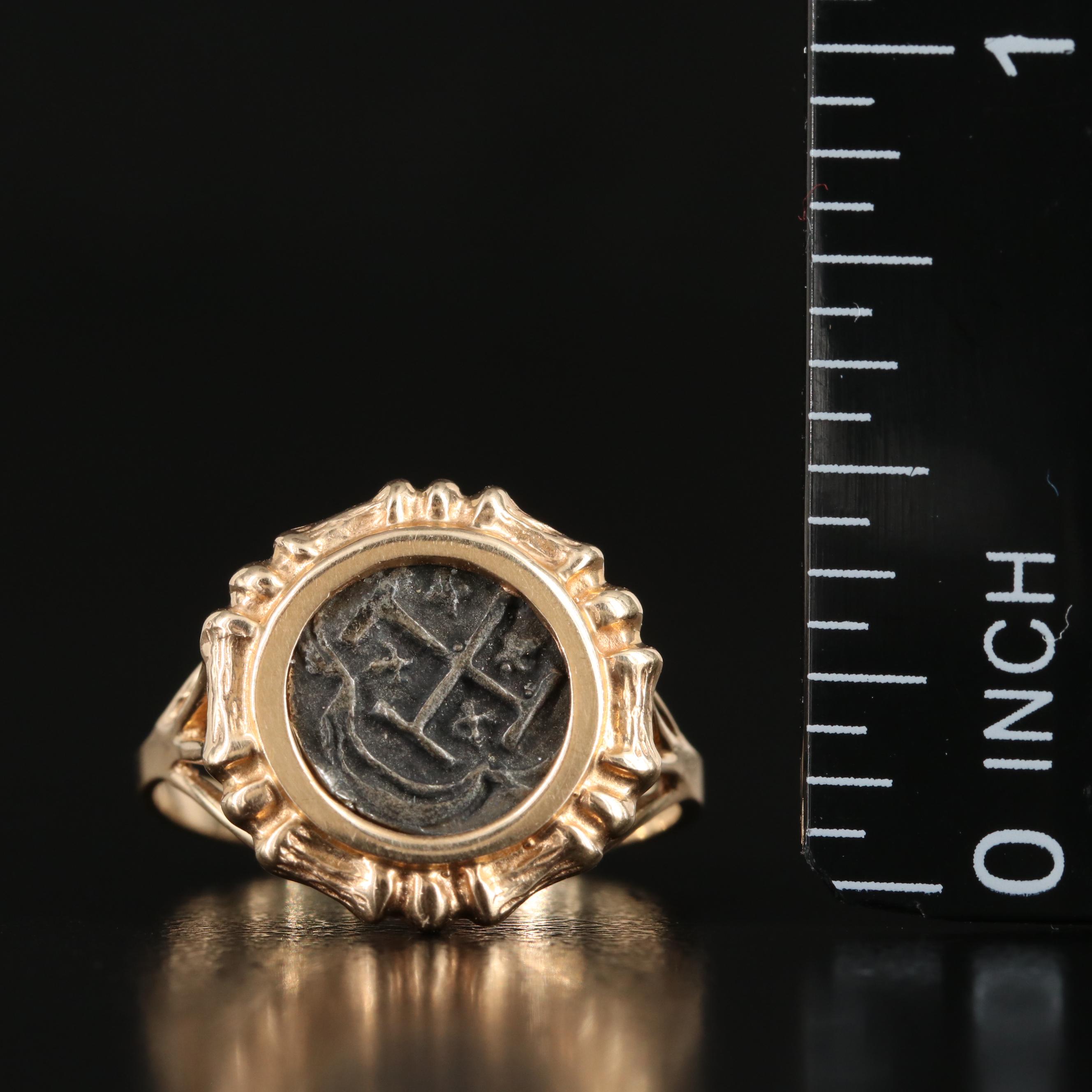 14K Ring with Replica Sterling Coin