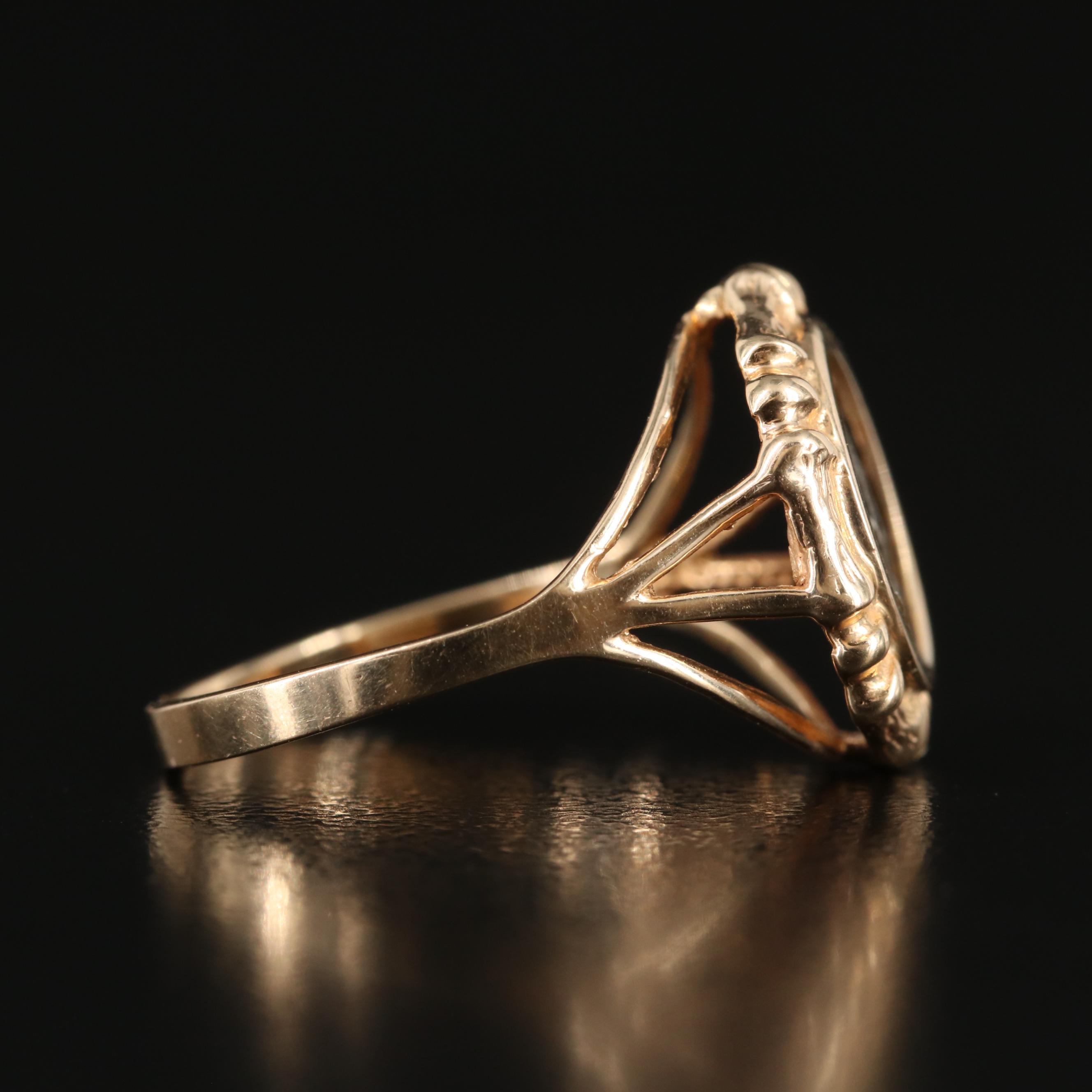 14K Ring with Replica Sterling Coin