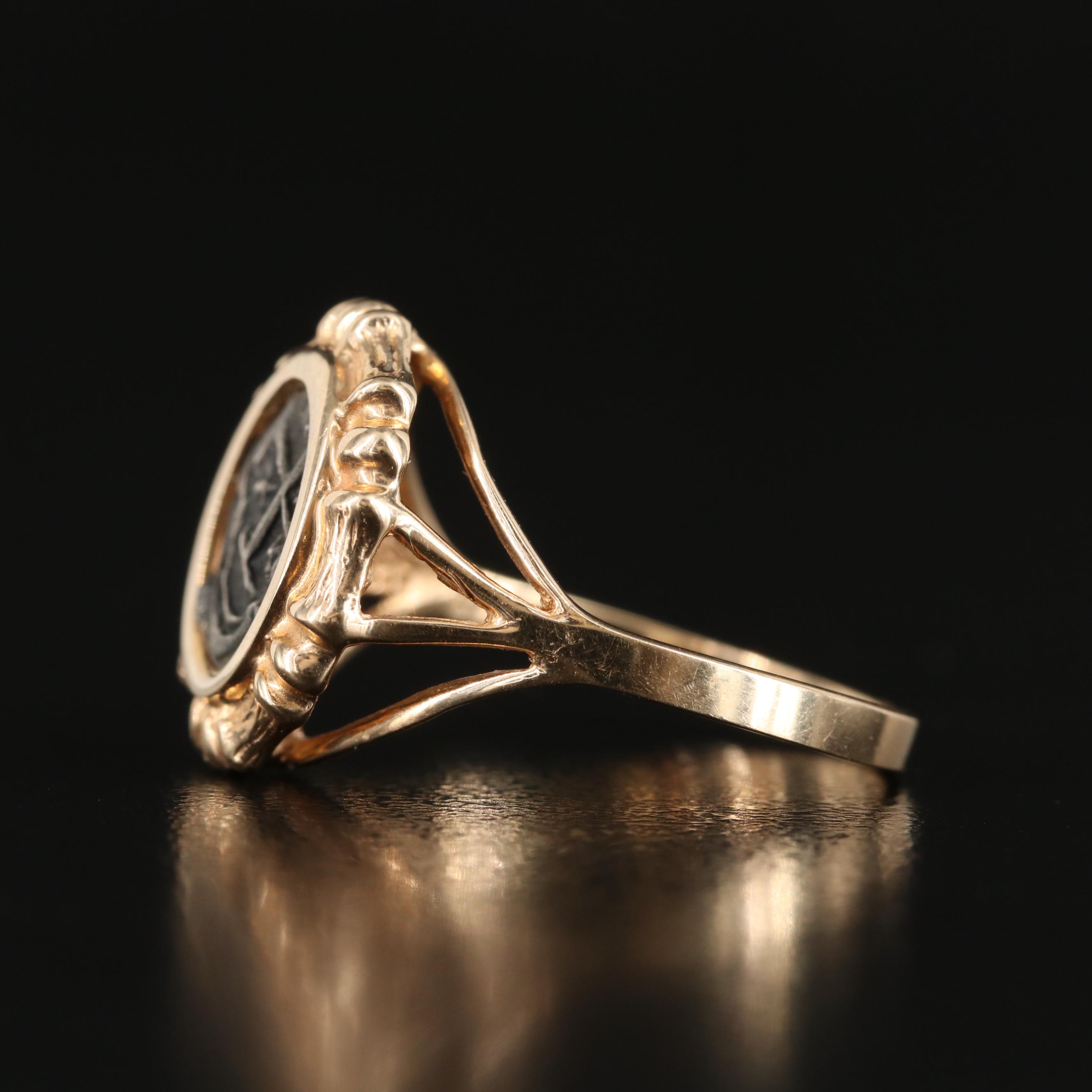 14K Ring with Replica Sterling Coin