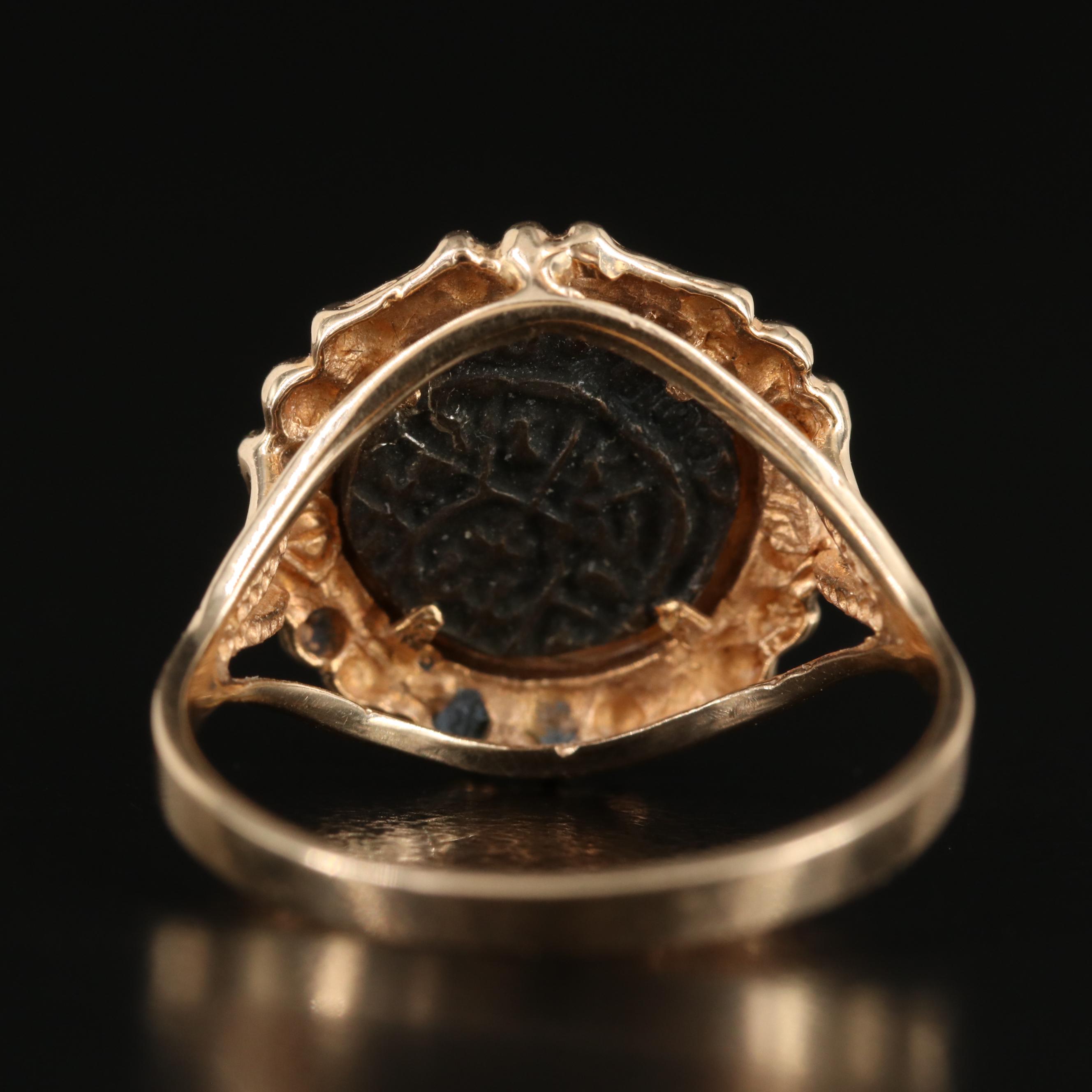 14K Ring with Replica Sterling Coin