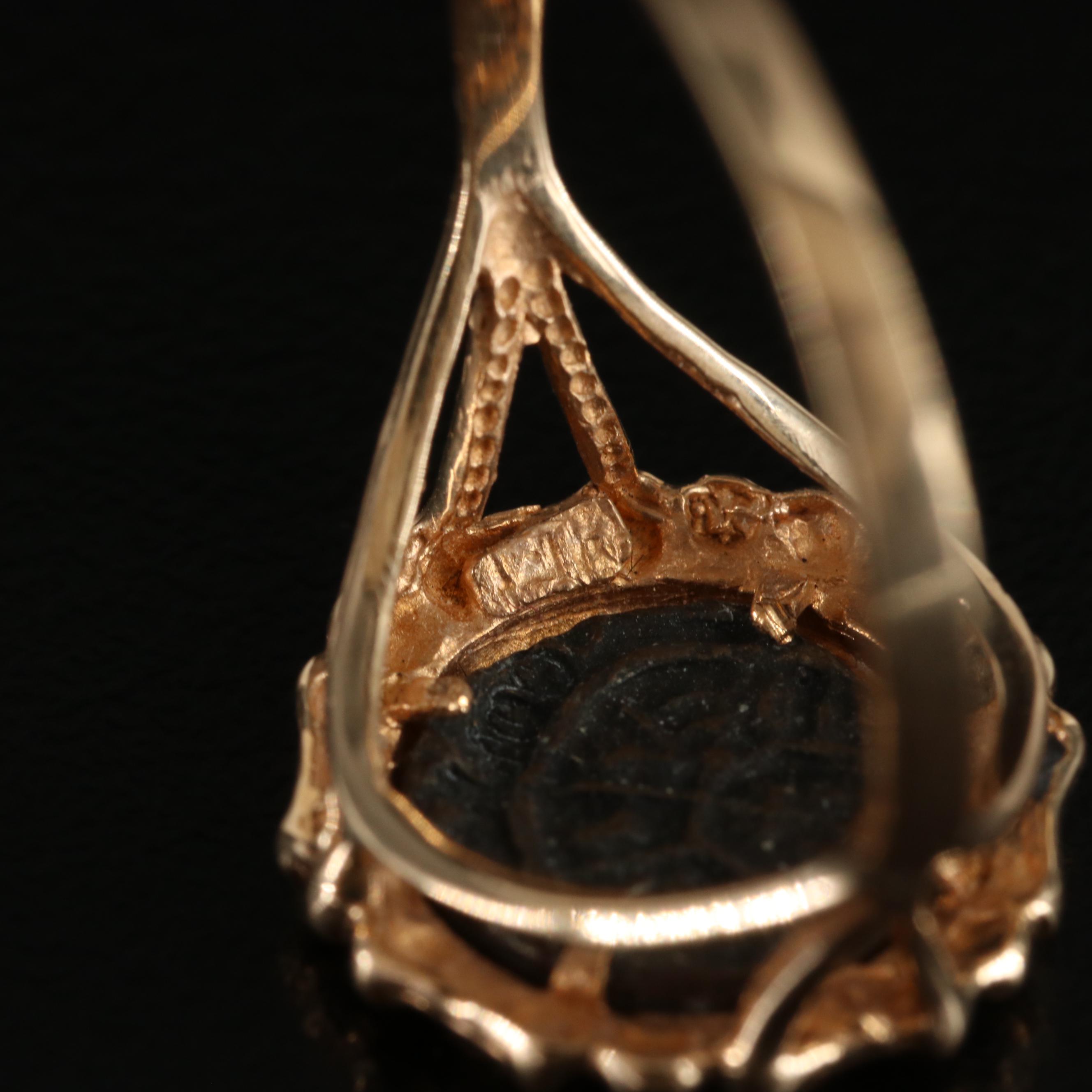 14K Ring with Replica Sterling Coin
