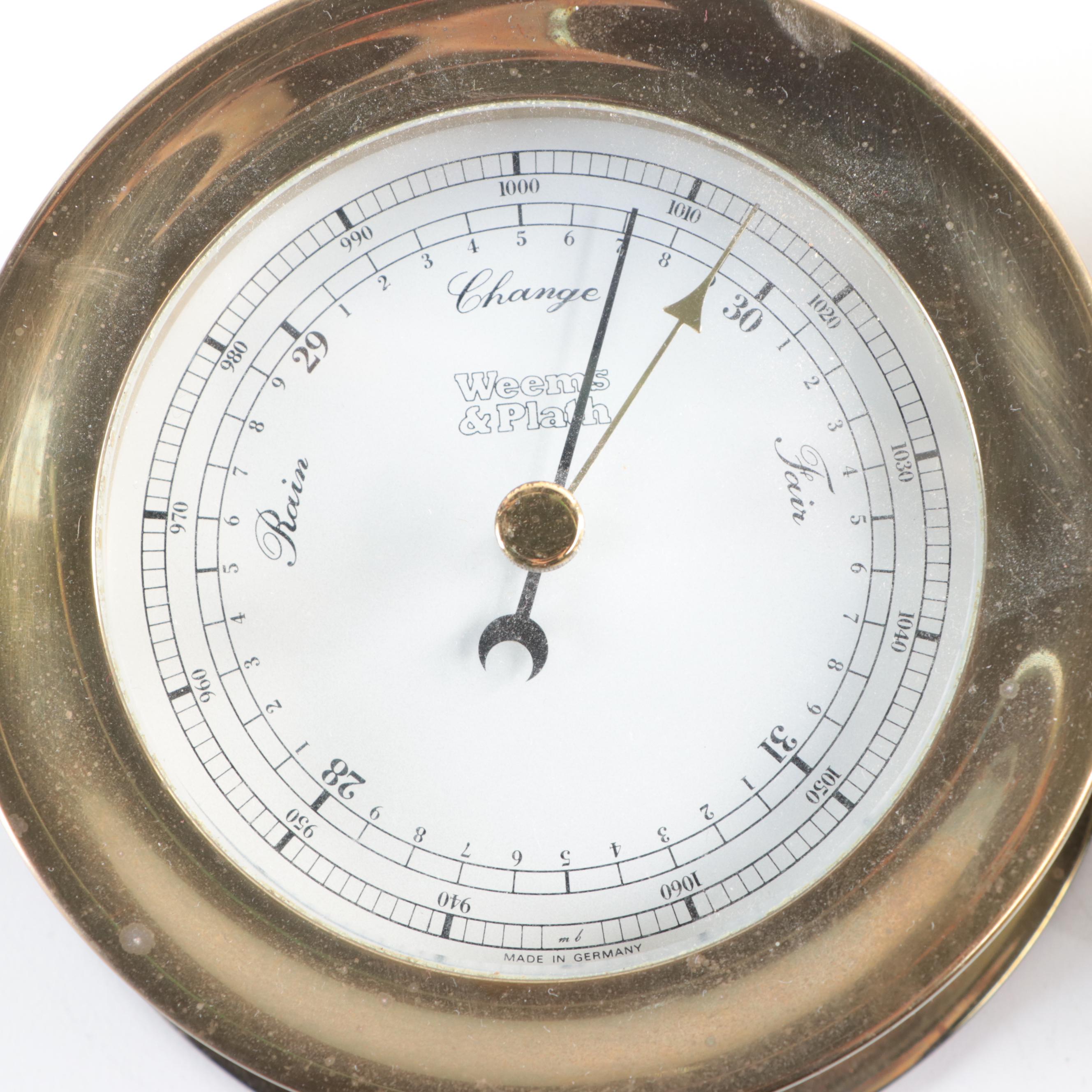 Weems & Plath "Atlantis" Brass Time & Tide Clock, and Barometer EBTH