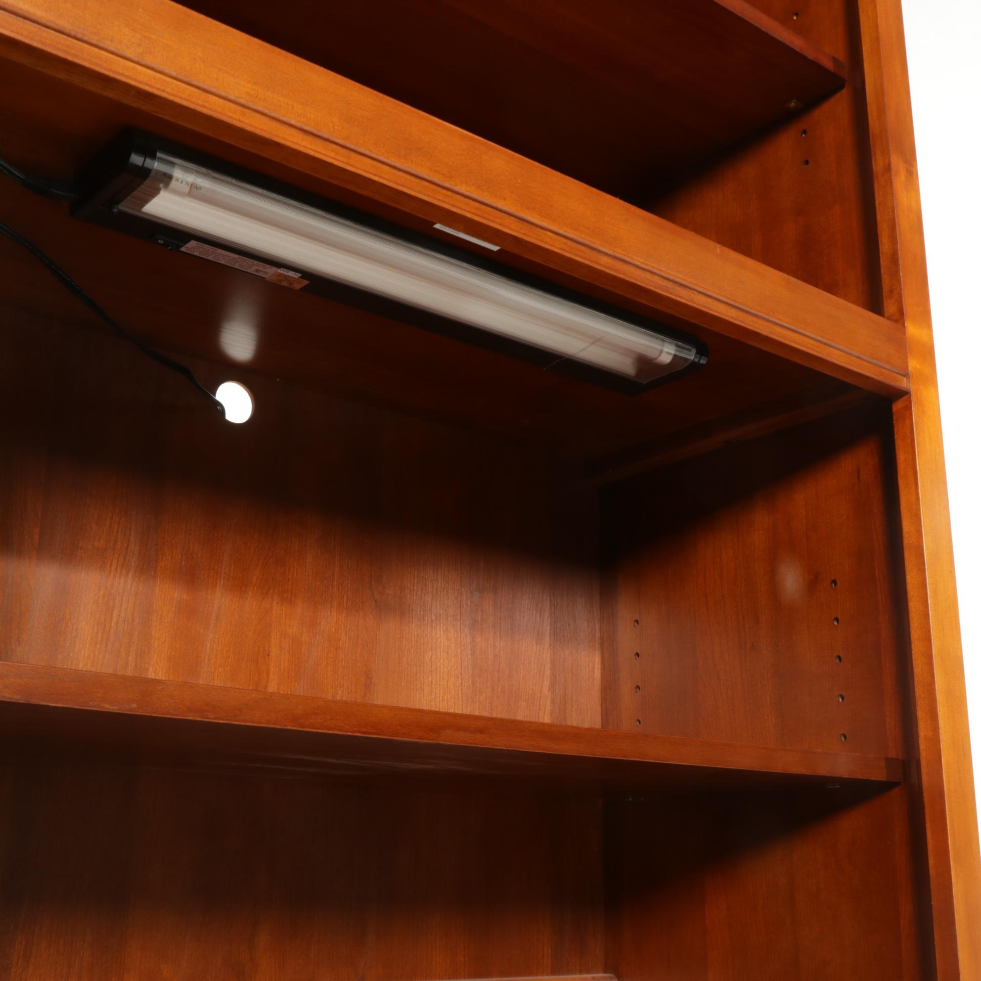 Thomasville Cherry Bookcases with File Storage and Draw-Leaf Work Surface