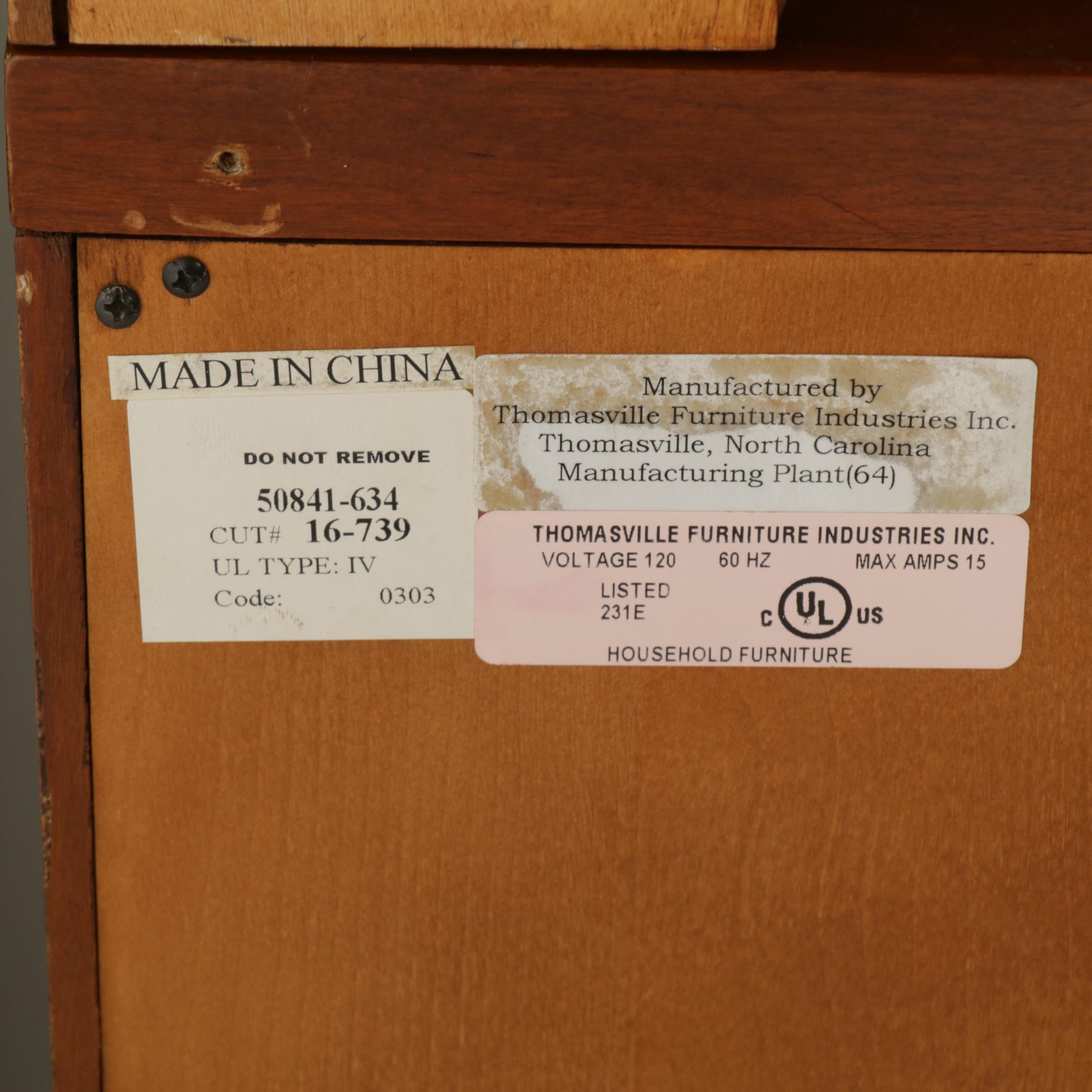 Thomasville Cherry Bookcases with File Storage and Draw-Leaf Work Surface