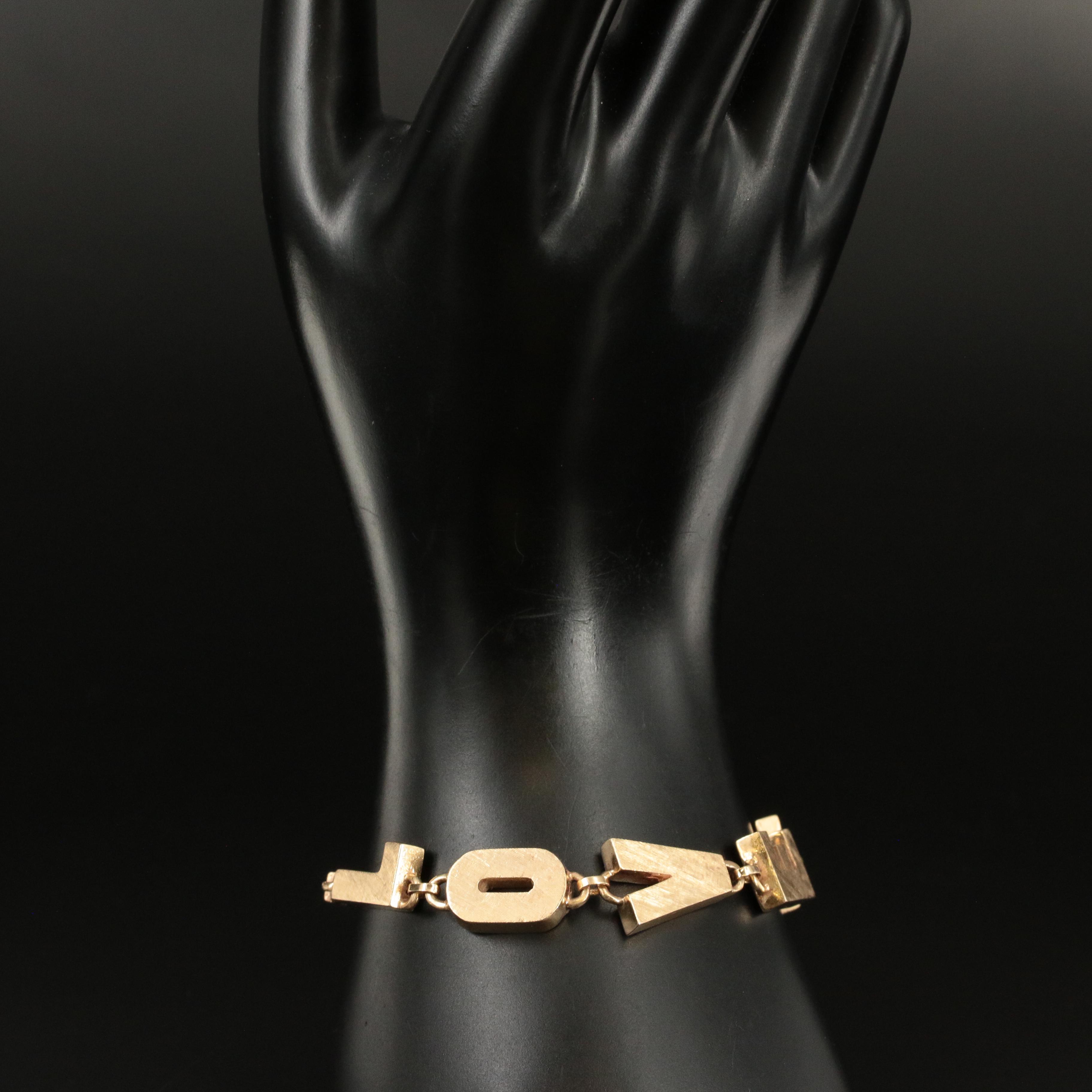 Vintage Lucien Piccard 14K "I LOVE YOU" Bracelet
