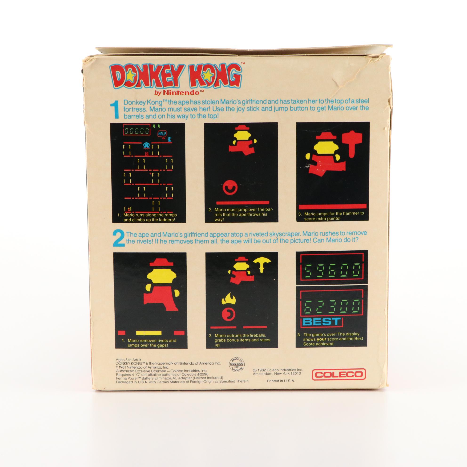 Nintendo Donkey Kong Coleco Battery Operated Miniature Arcade Game