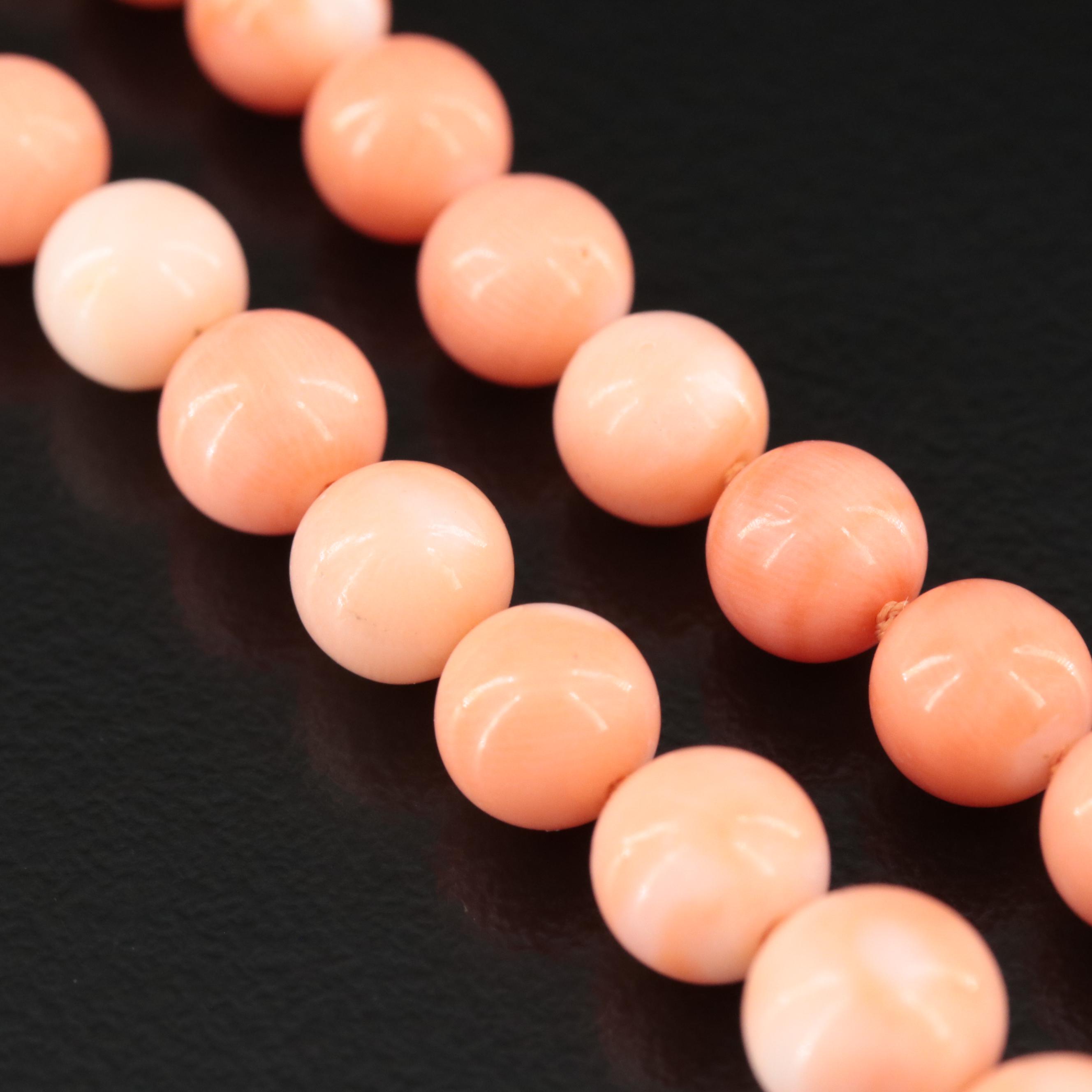 Graduated Coral Necklace with 14K Clasp