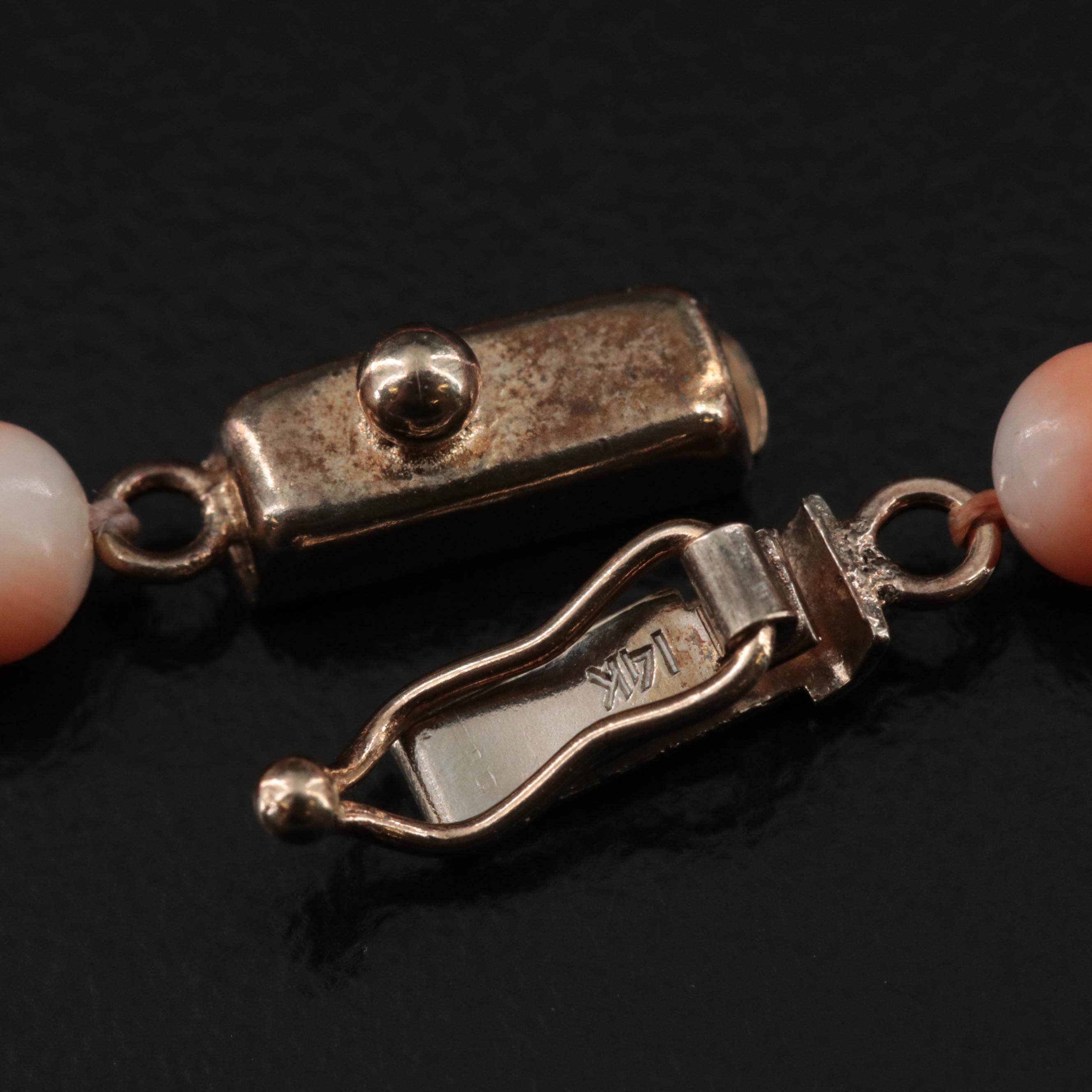 Graduated Coral Necklace with 14K Clasp