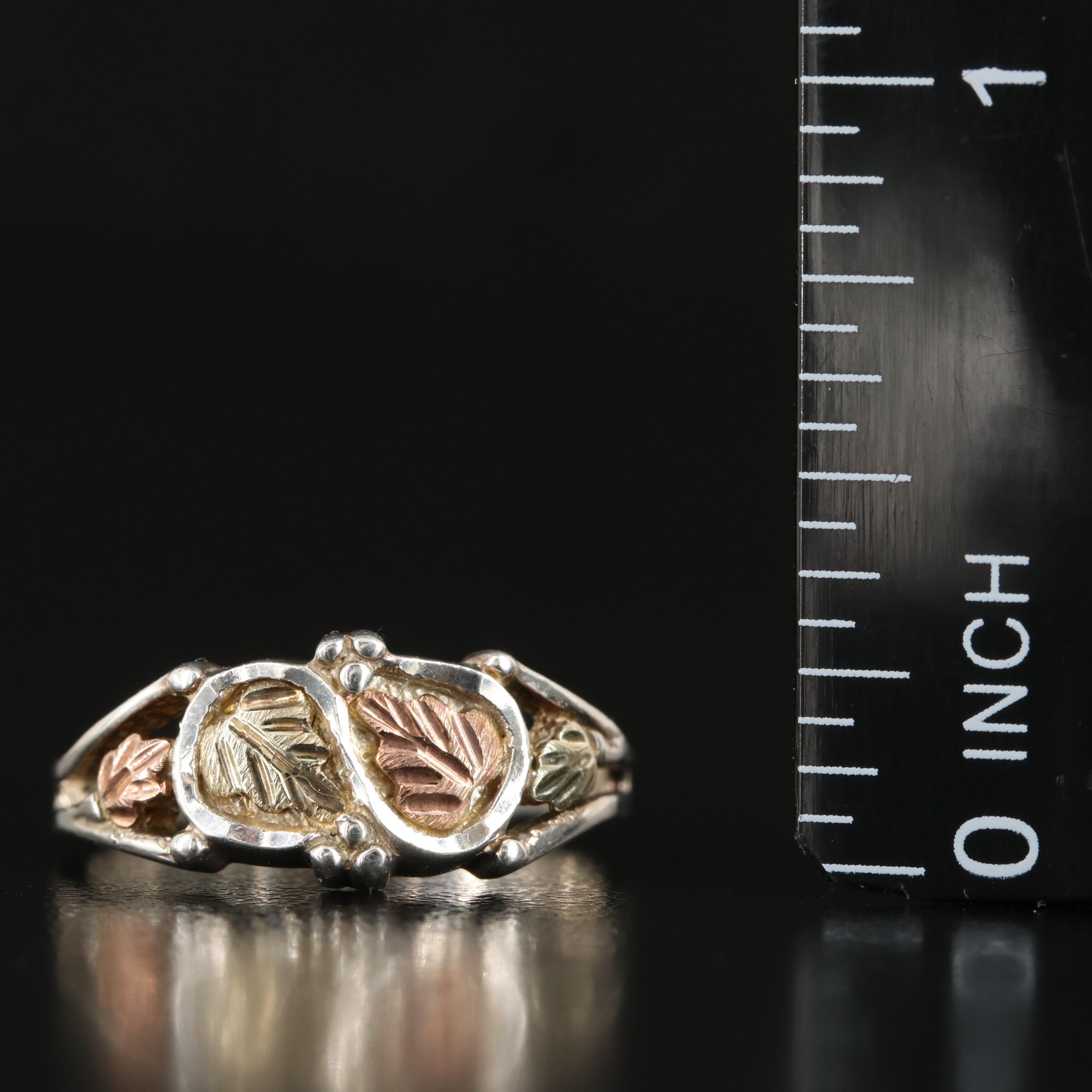 Sterling Ring with 12K Rose and Yellow Gold Accents