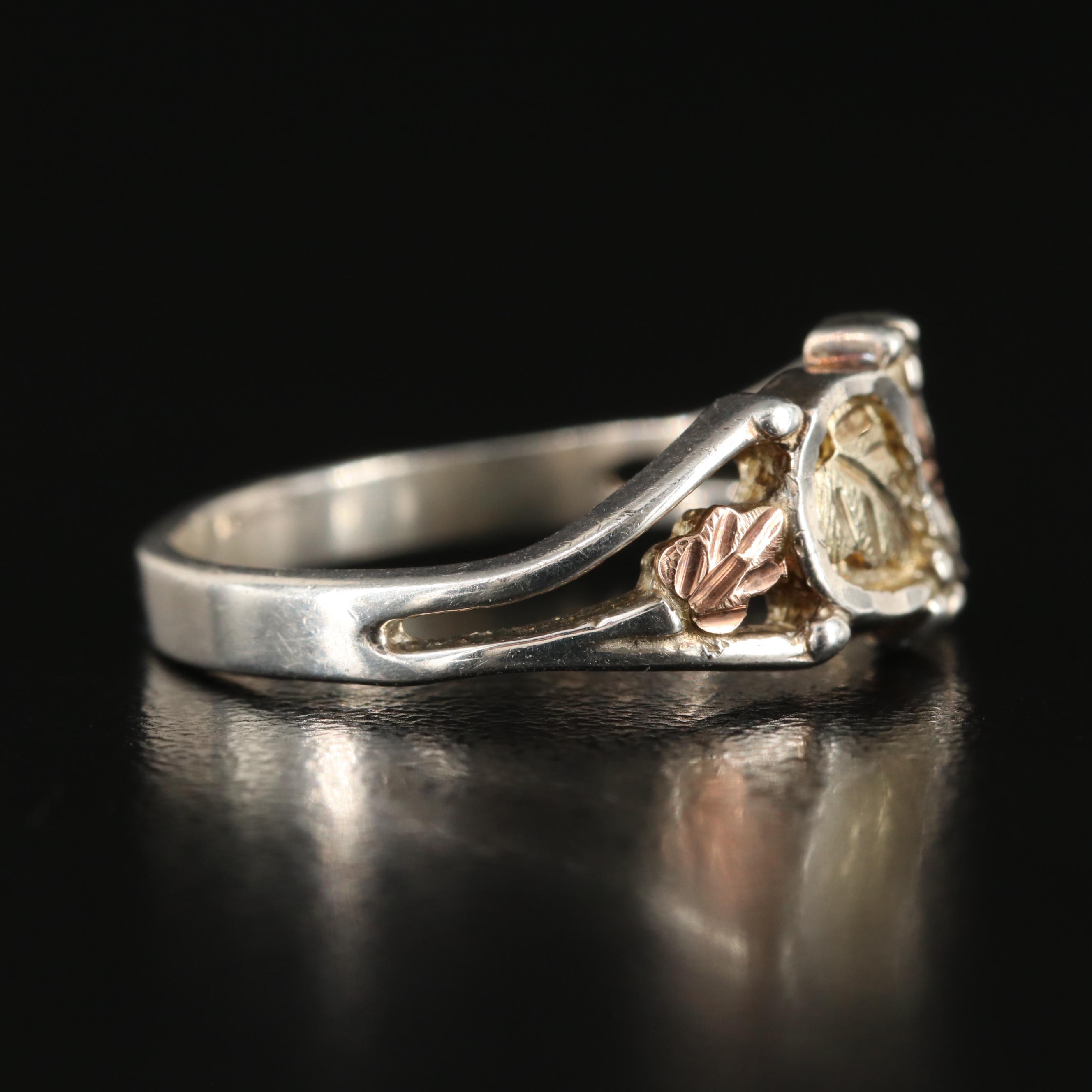 Sterling Ring with 12K Rose and Yellow Gold Accents