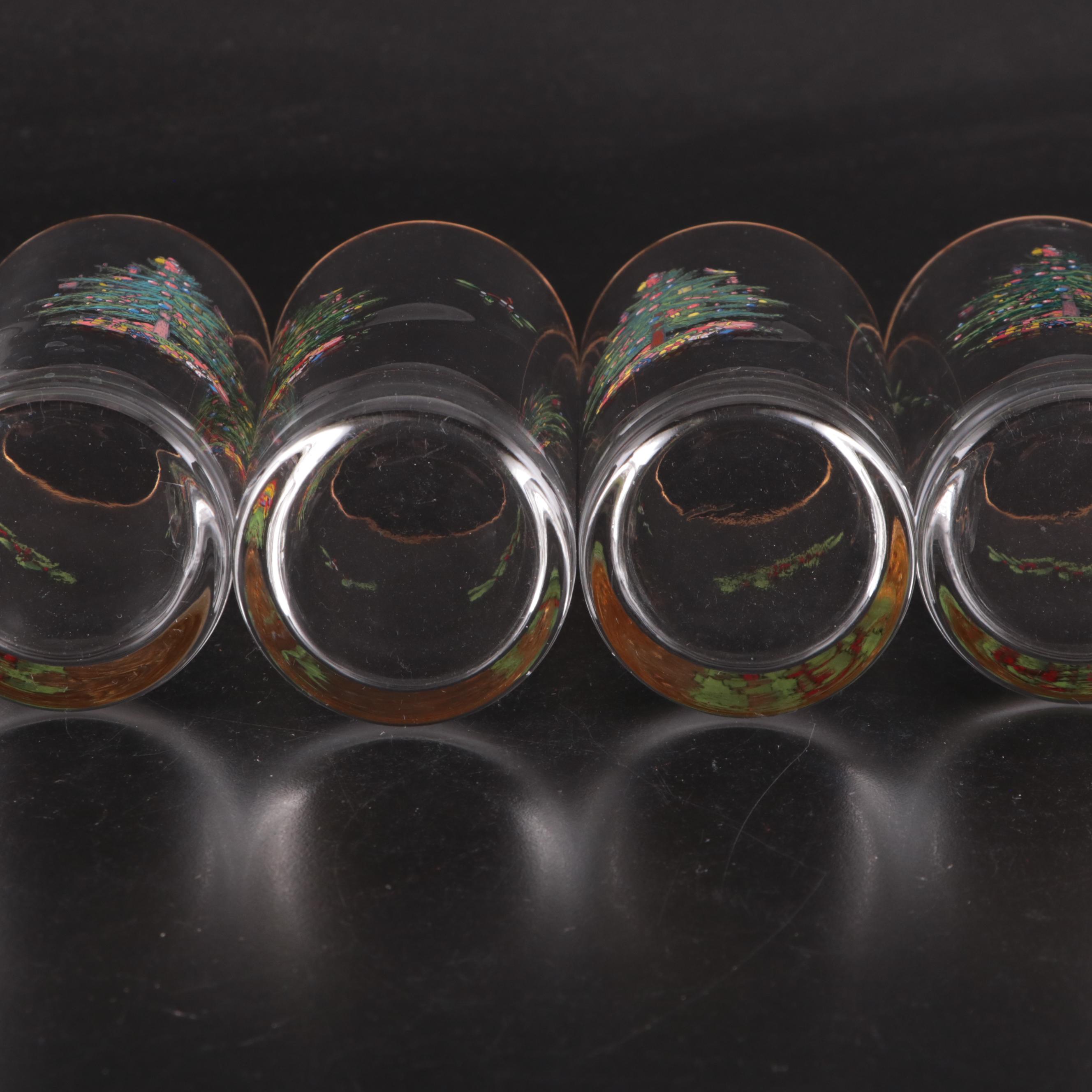 Spode "Christmas Tree" Ceramic and Glass Beverage Service