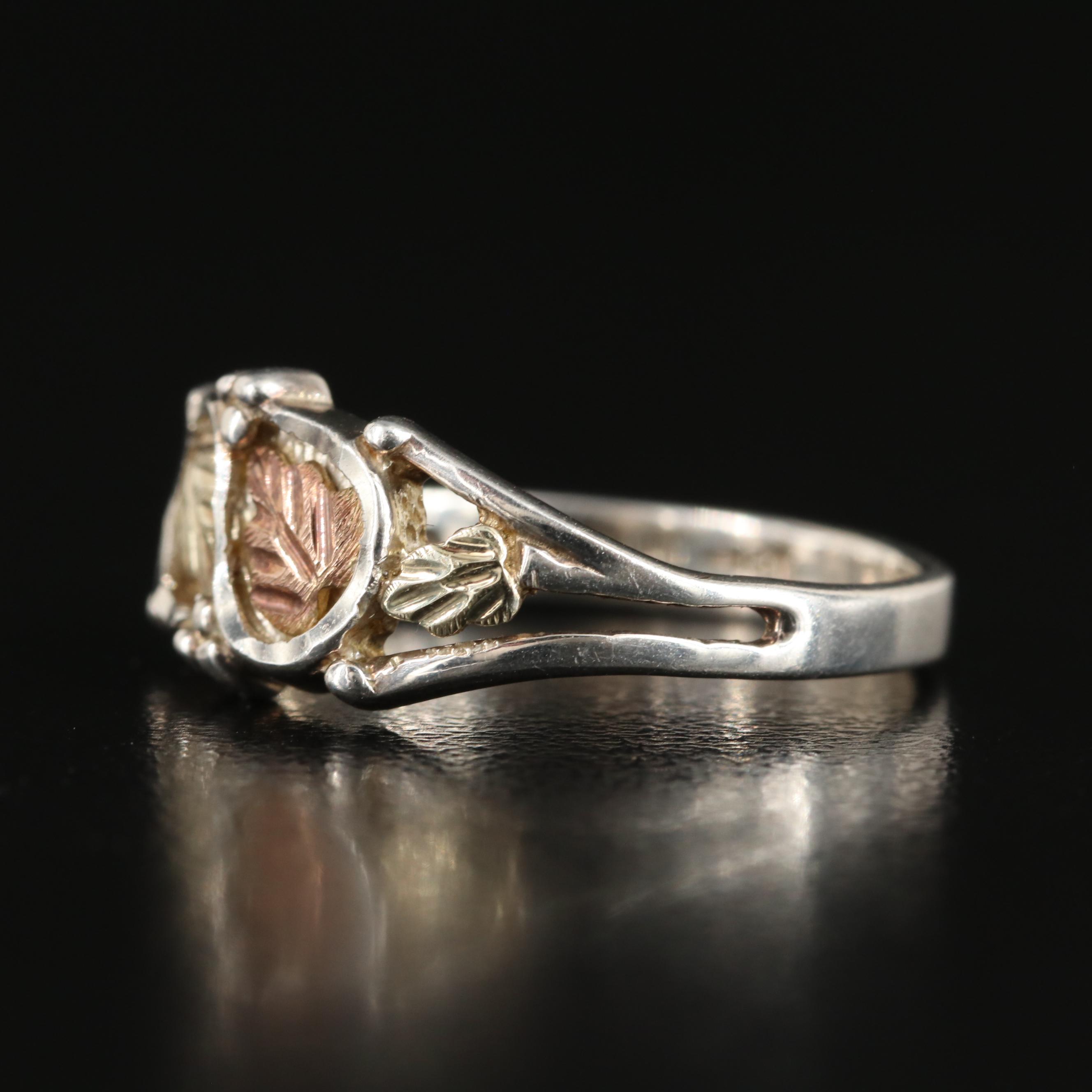 Sterling Ring with 12K Rose and Yellow Gold Accents
