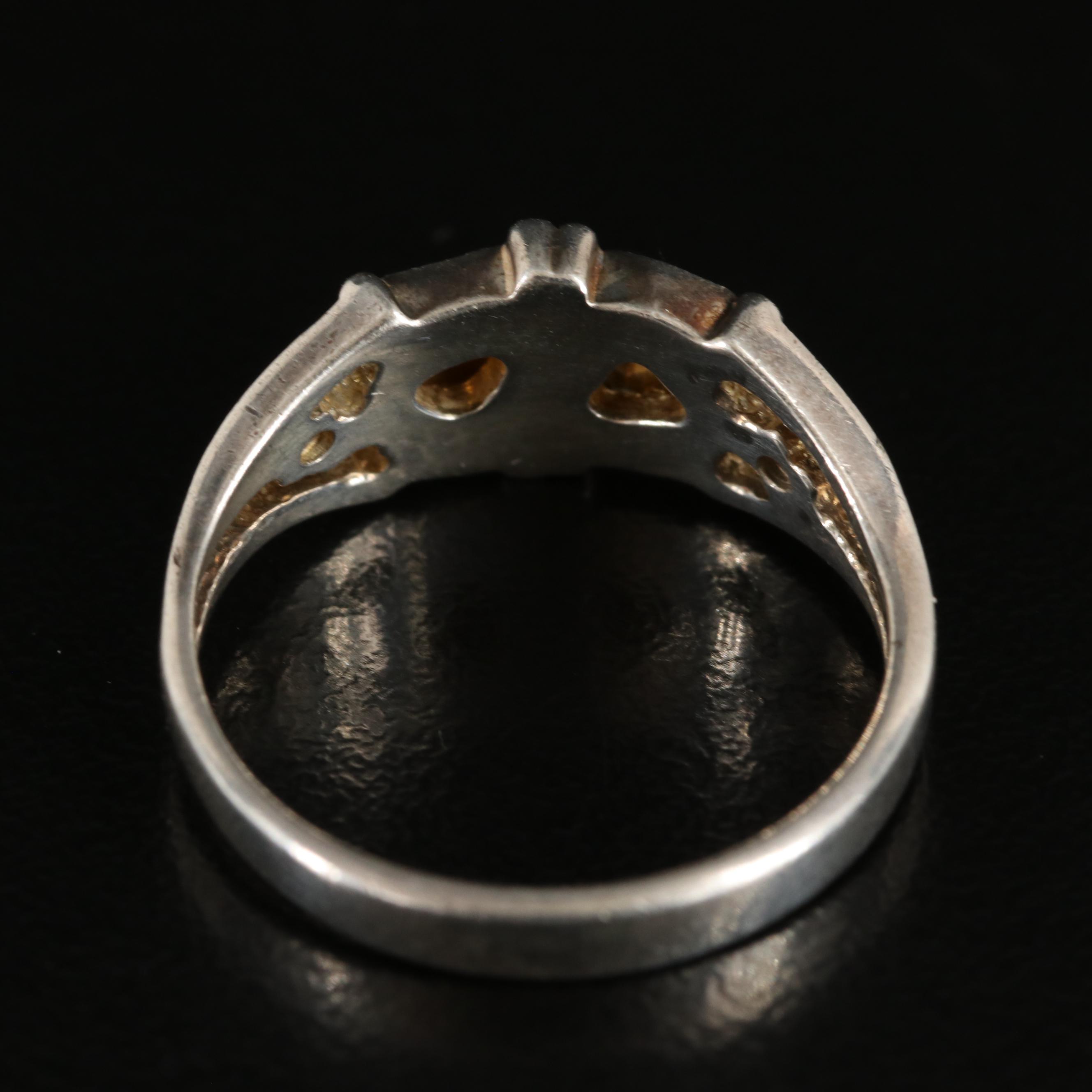 Sterling Ring with 12K Rose and Yellow Gold Accents