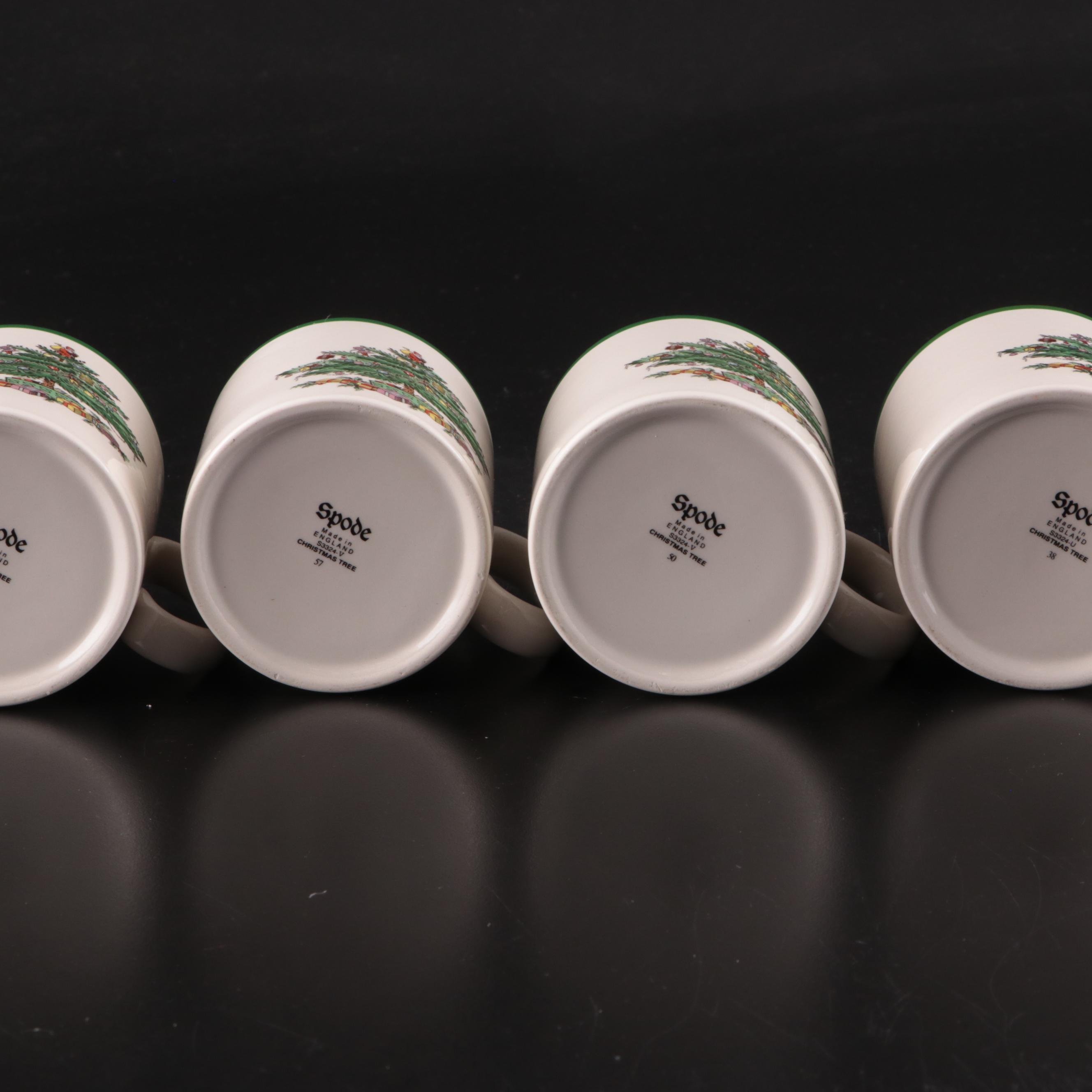 Spode "Christmas Tree" Ceramic and Glass Beverage Service