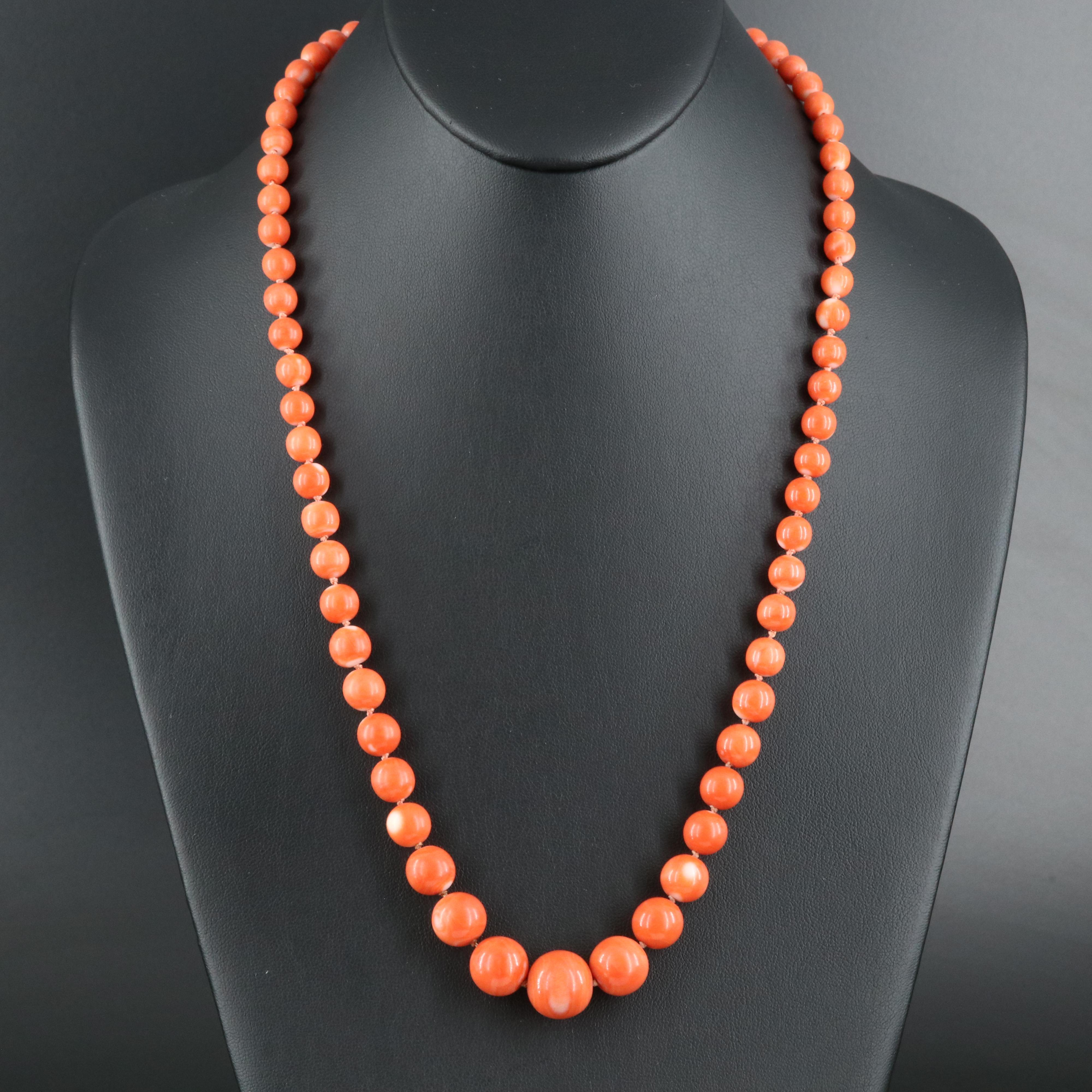 Graduated Coral Necklace with 14K Clasp