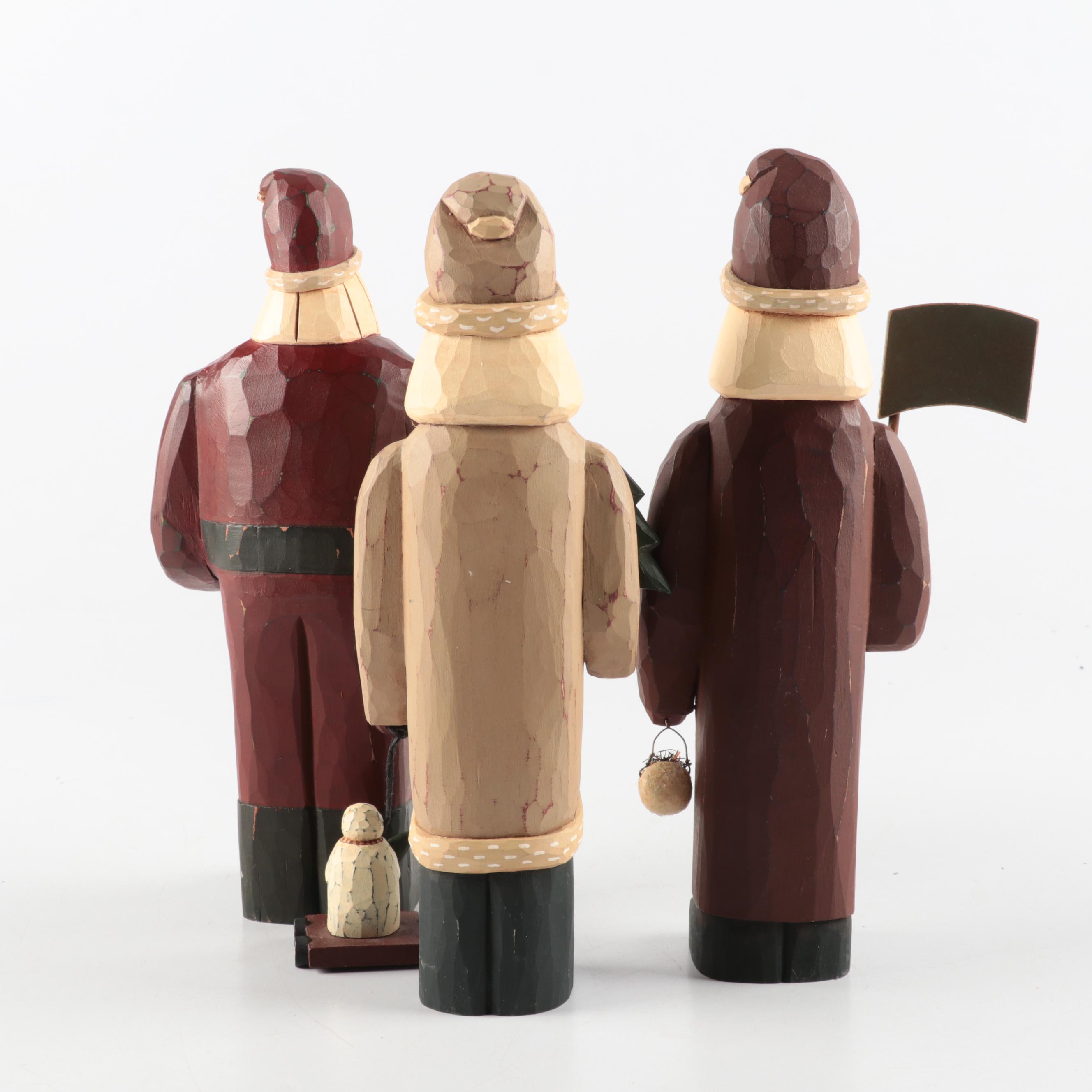 Hand-Crafted Santa Claus Figurines